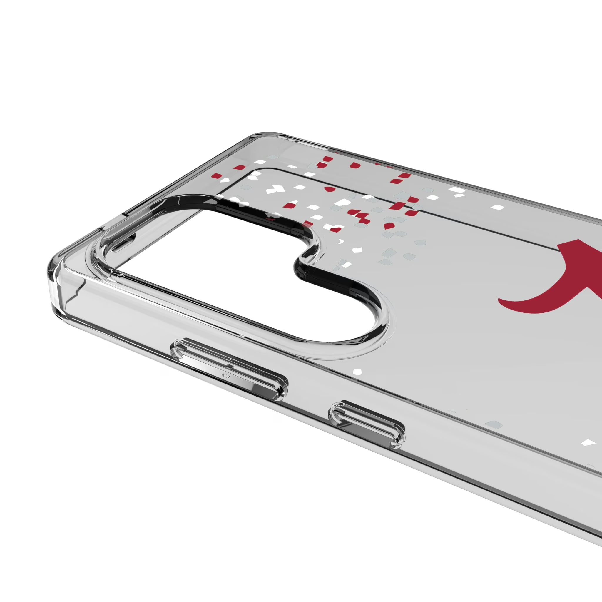 University of Alabama Crimson Tide Script A Confetti Galaxy Clear Phone Case for Samsung Galaxy - Detail