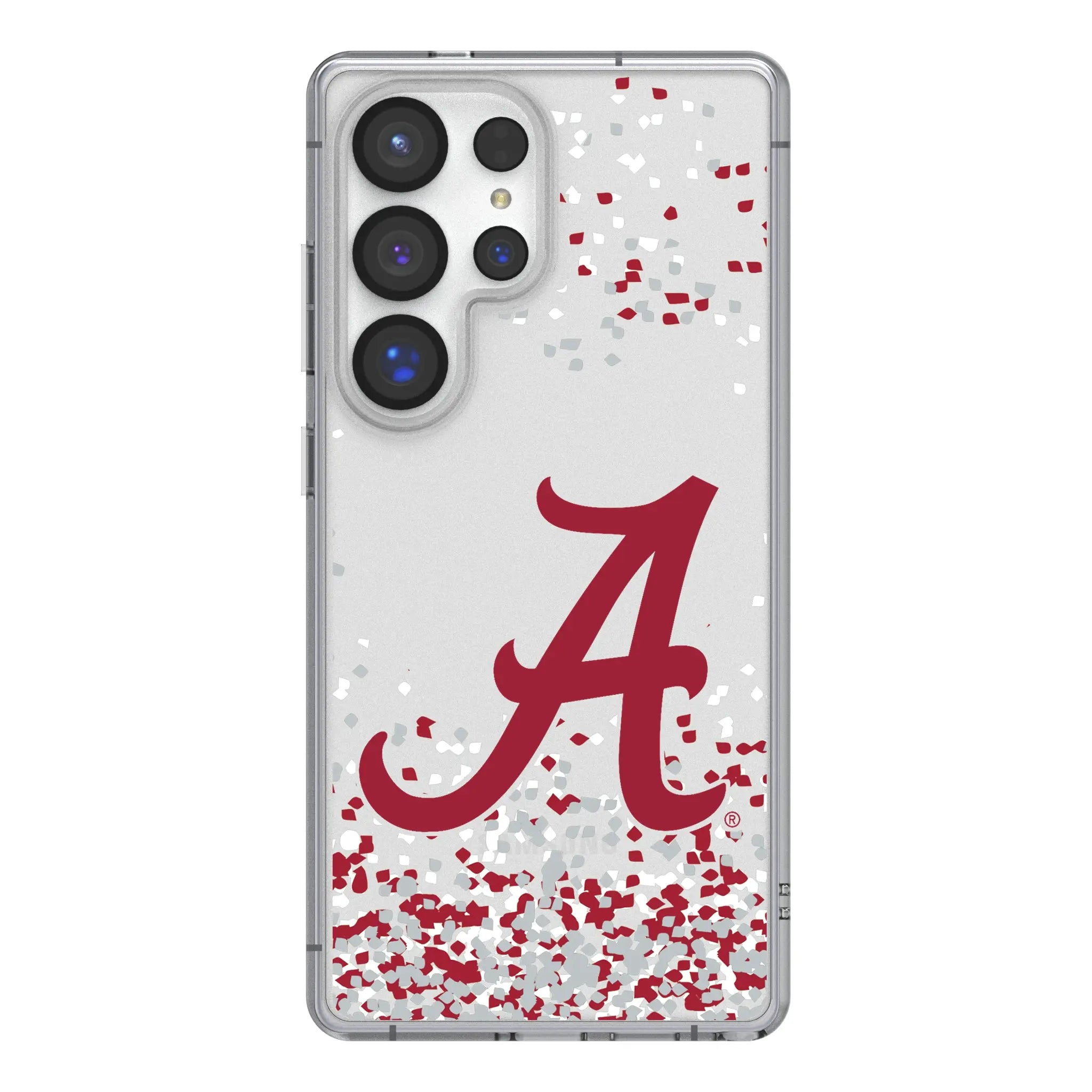University of Alabama Crimson Tide Script A Confetti Galaxy Clear Phone Case for Samsung Galaxy#Device_Galaxy S25 Ultra