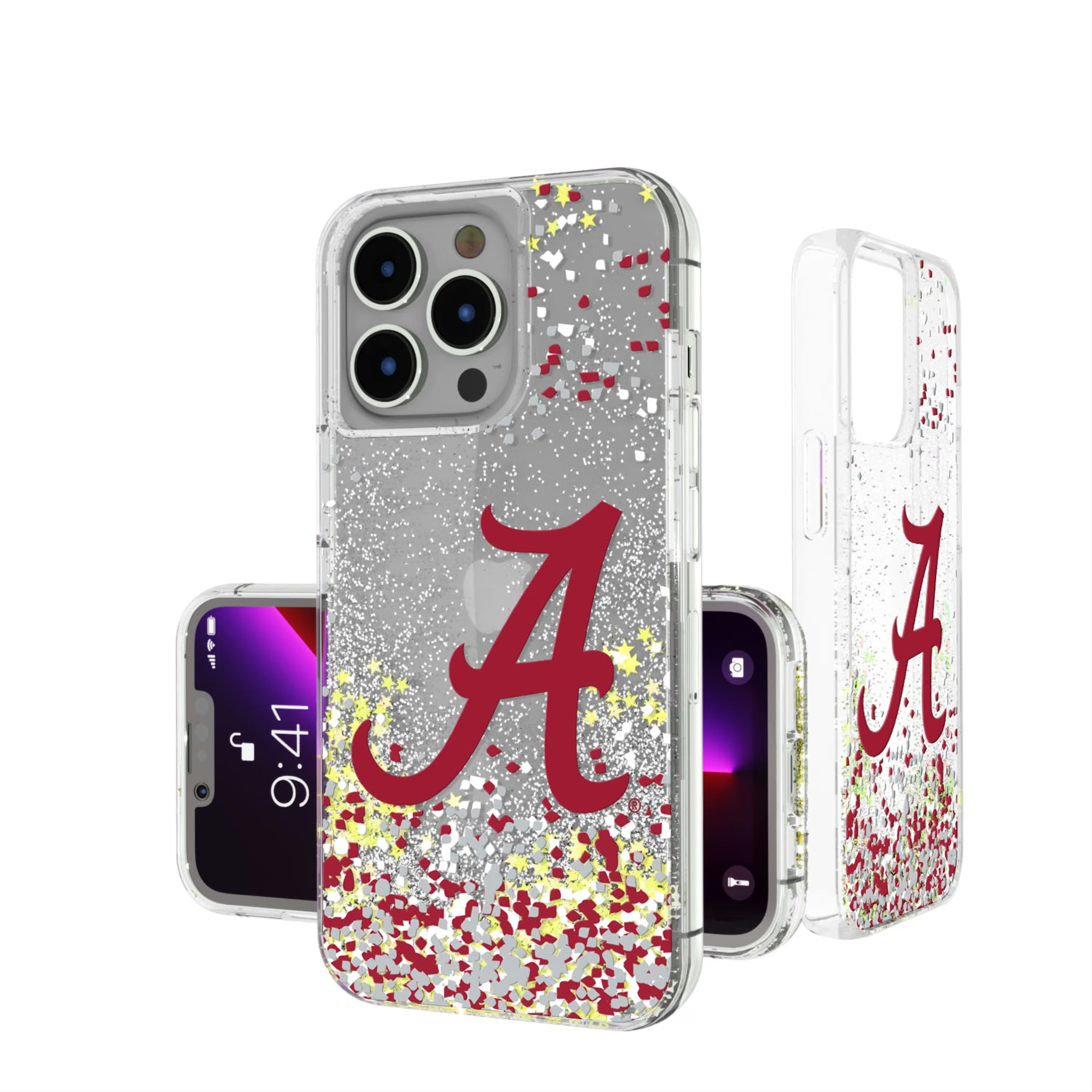 University of Alabama Crimson Tide Script A Confetti iPhone Glitter Phone Case for Apple iPhone