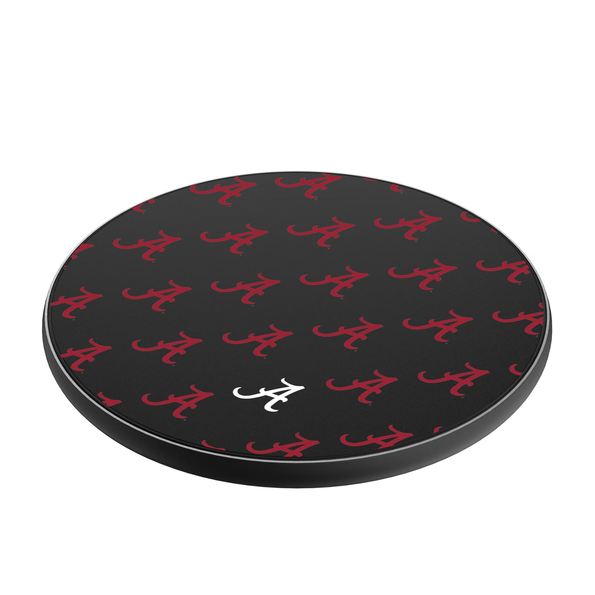 University of Alabama Crimson Tide Script A Fashion Pattern 15-Watt Wireless Charger - Isometric View