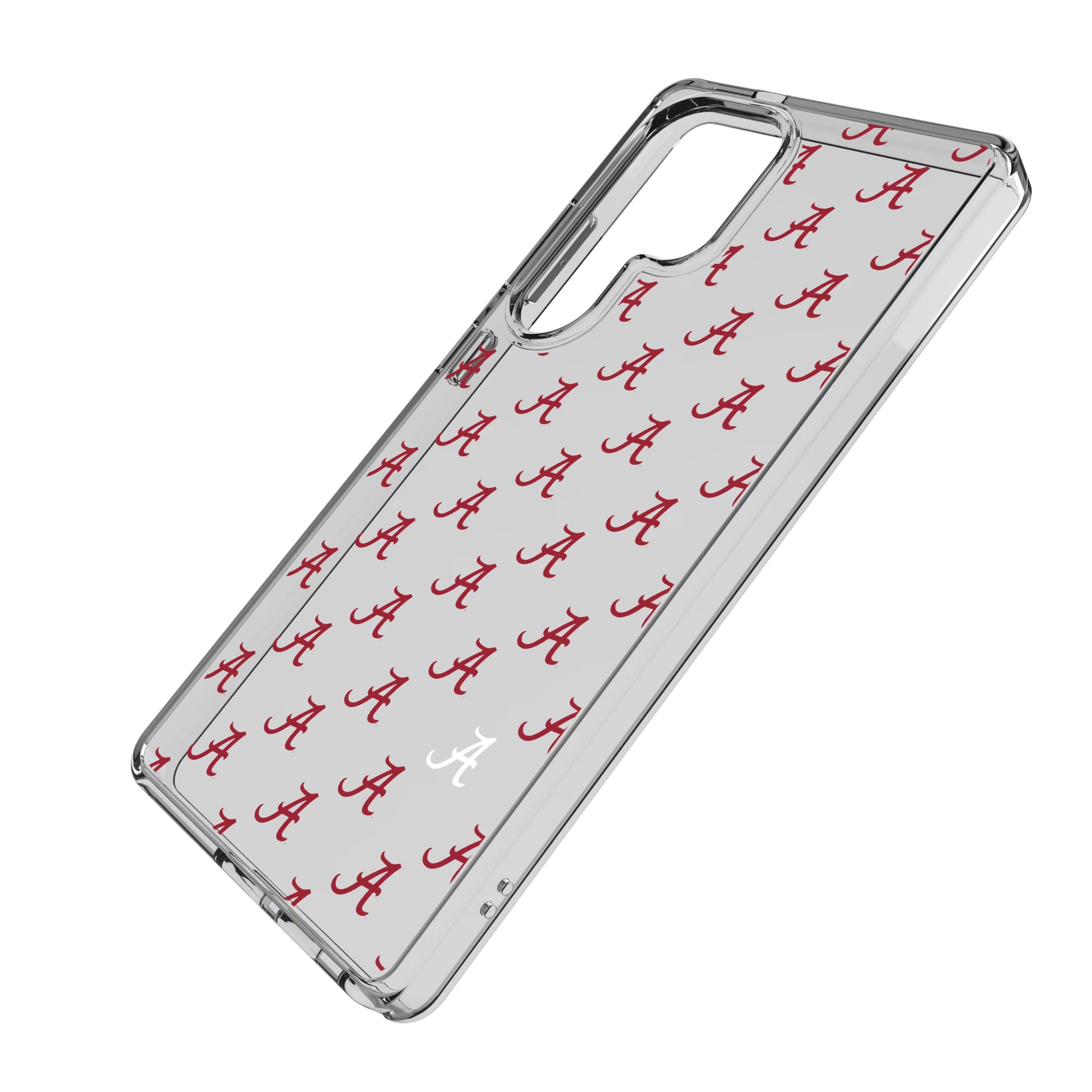 University of Alabama Crimson Tide Script A Fashion Pattern Galaxy Clear Phone Case for Samsung Galaxy - Isometric View