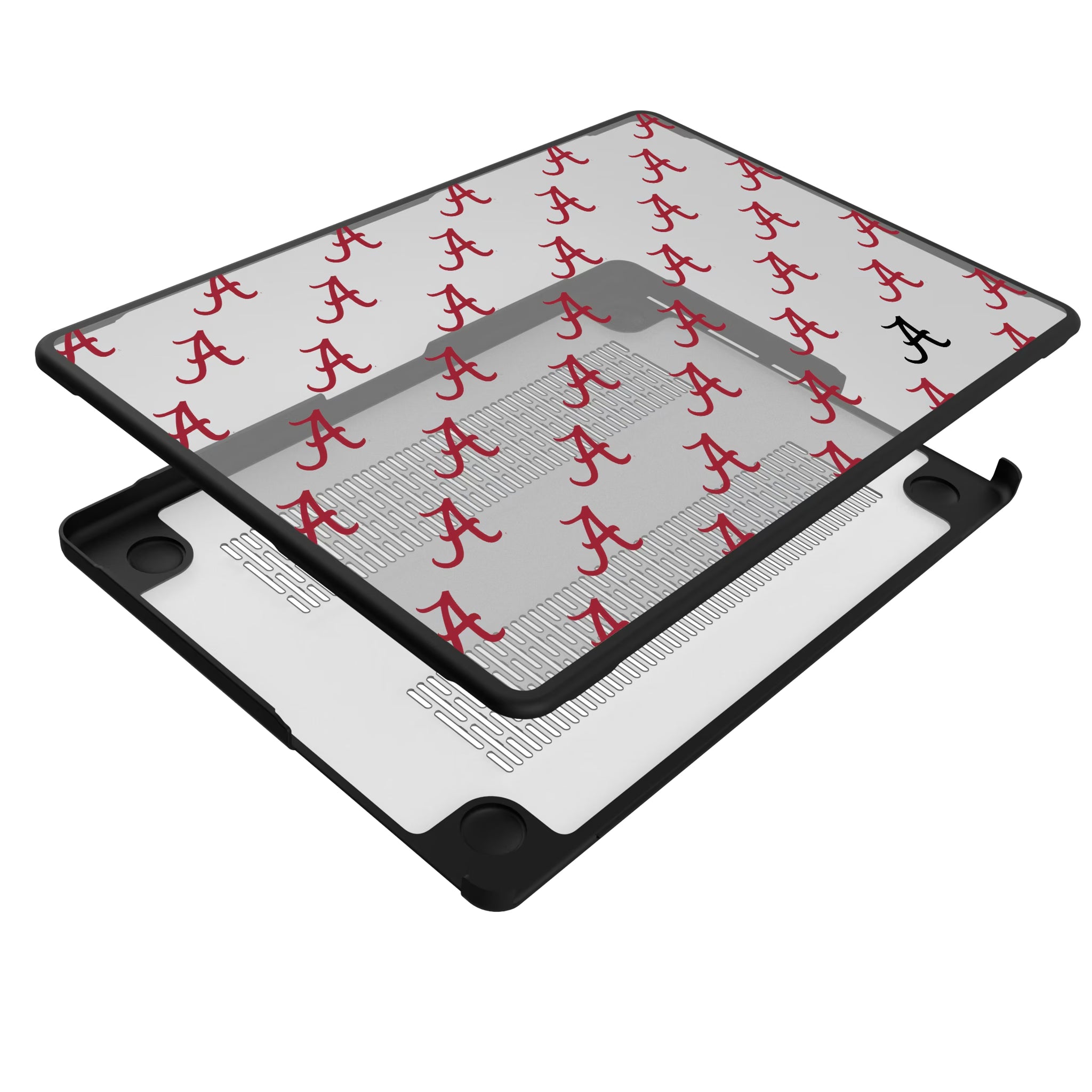 University of Alabama Crimson Tide Script A Fashion Pattern MacBook Laptop Case for Apple MacBook - Isometric View#Device_MacBook Pro (14-inch, 2021) / MacBook Pro (14-inch, 2023) / MacBook Pro (14-inch, 2024)