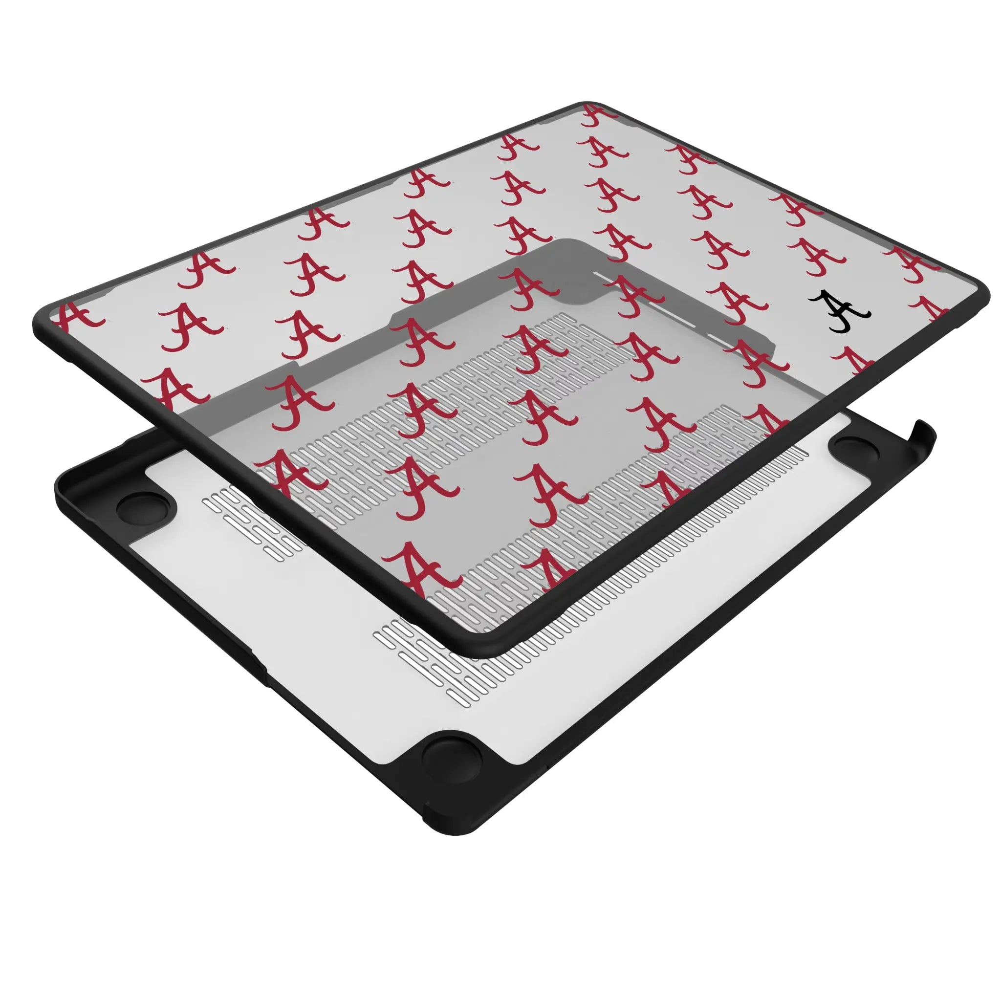 University of Alabama Crimson Tide Script A Fashion Pattern MacBook Laptop Case for Apple MacBook - Isometric View