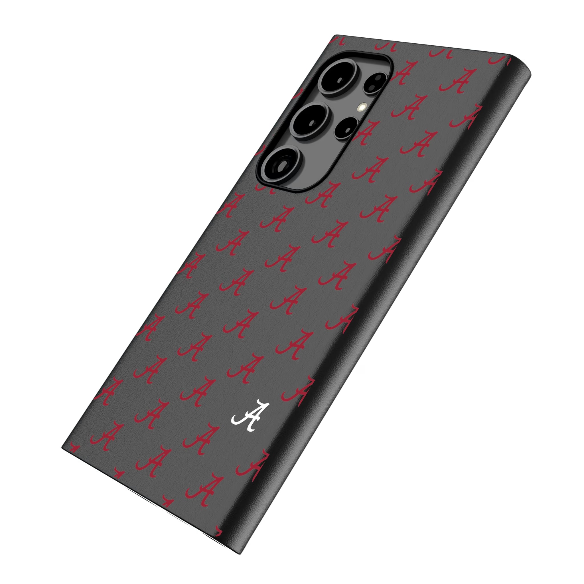 University of Alabama Crimson Tide Script A Fashion Pattern Galaxy MagSafe Compatible Phone Case for Samsung Galaxy - Isometric View
