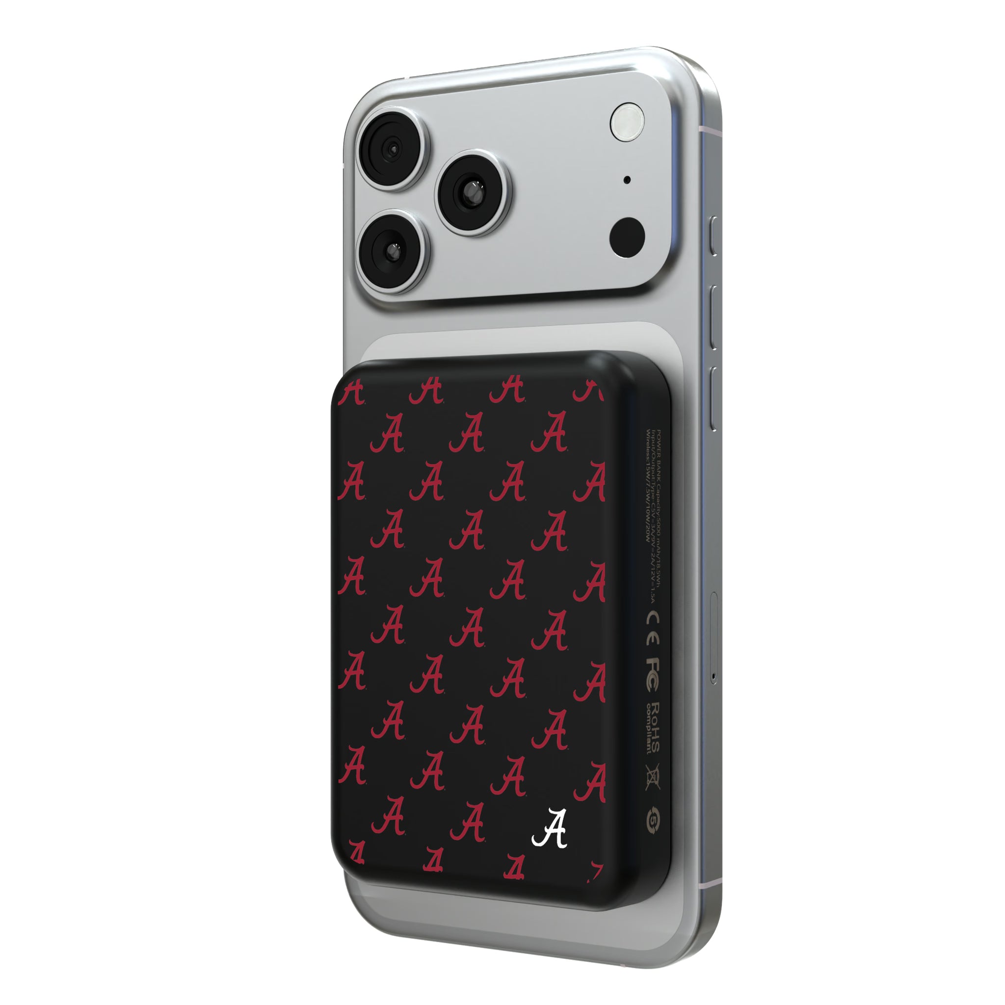 University of Alabama Crimson Tide Script A Fashion Pattern Wireless Mag Power Bank