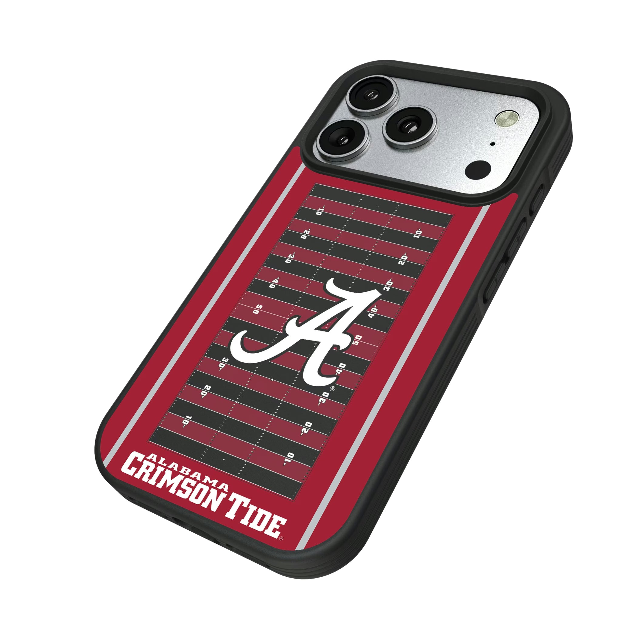 University of Alabama Crimson Tide Script A Field iPhone Bump Phone Case for Apple iPhone - Isometric View#Device_iPhone 17 Pro