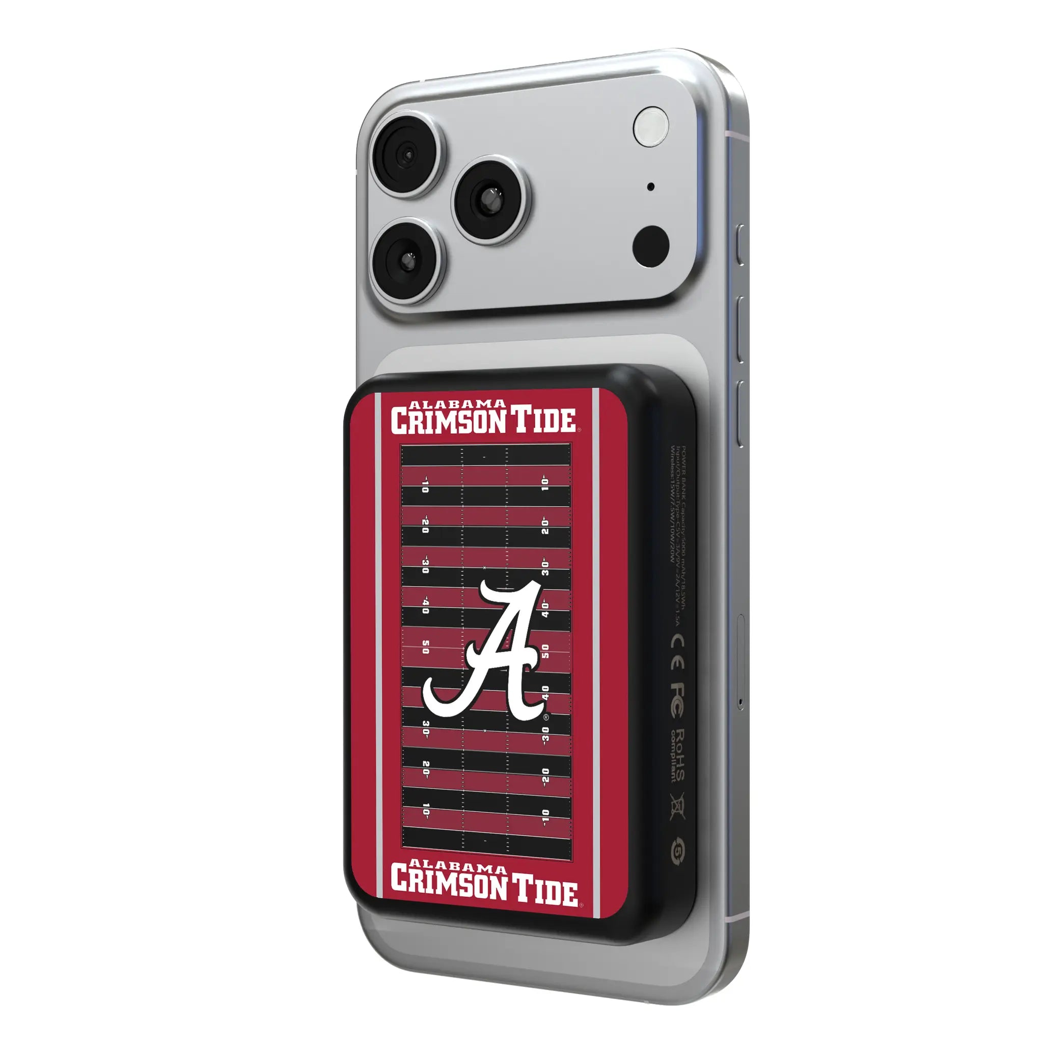 University of Alabama Crimson Tide Script A Field Wireless Mag Power Bank