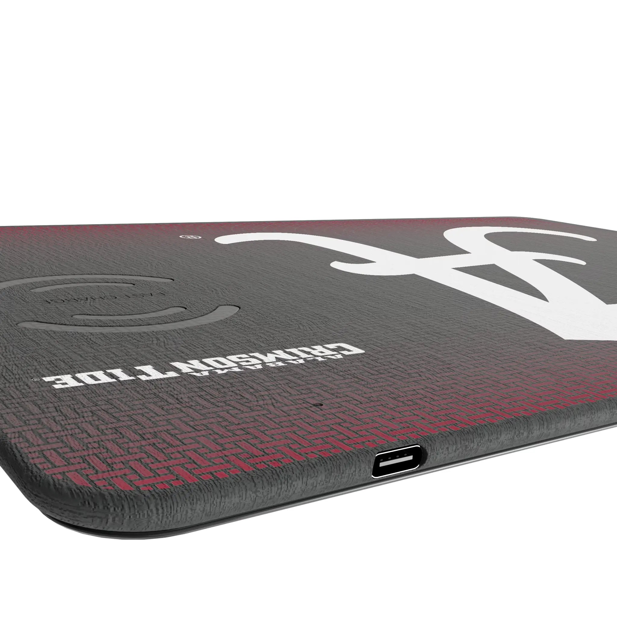 University of Alabama Crimson Tide Script A Linen 15-Watt Wireless Charger and Mouse Pad