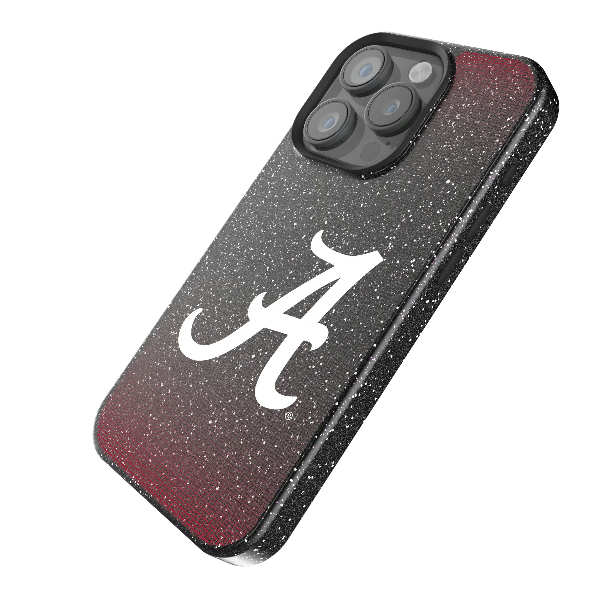 University of Alabama Crimson Tide Script A Linen iPhone Bling Phone Case for Apple iPhone - Isometric View
