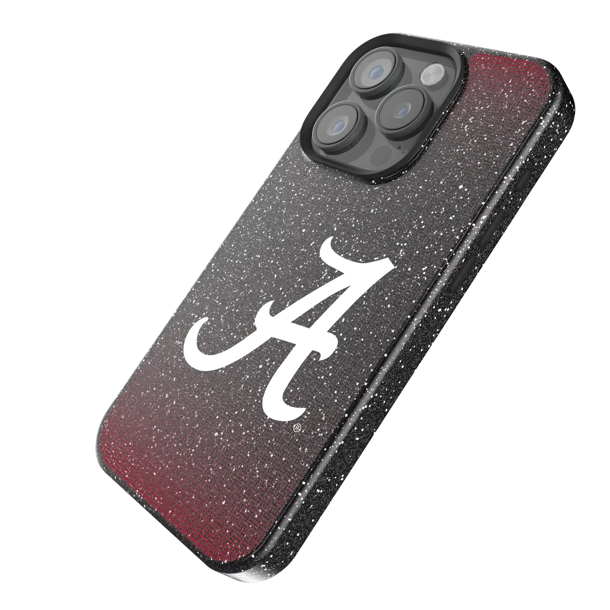 University of Alabama Crimson Tide Script A Linen iPhone Bling Phone Case for Apple iPhone - Isometric View