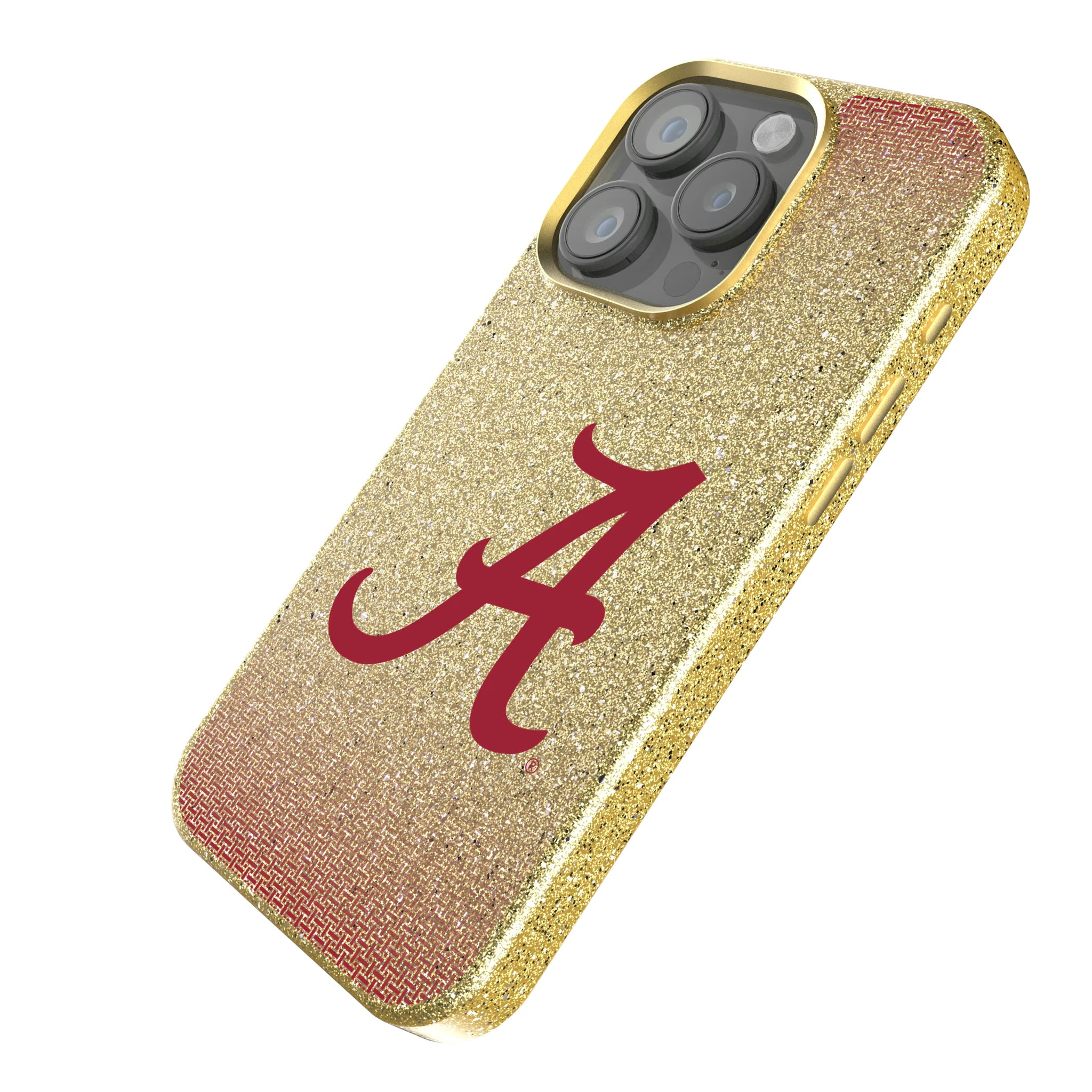 University of Alabama Crimson Tide Script A Linen iPhone Bling Phone Case for Apple iPhone - Isometric View