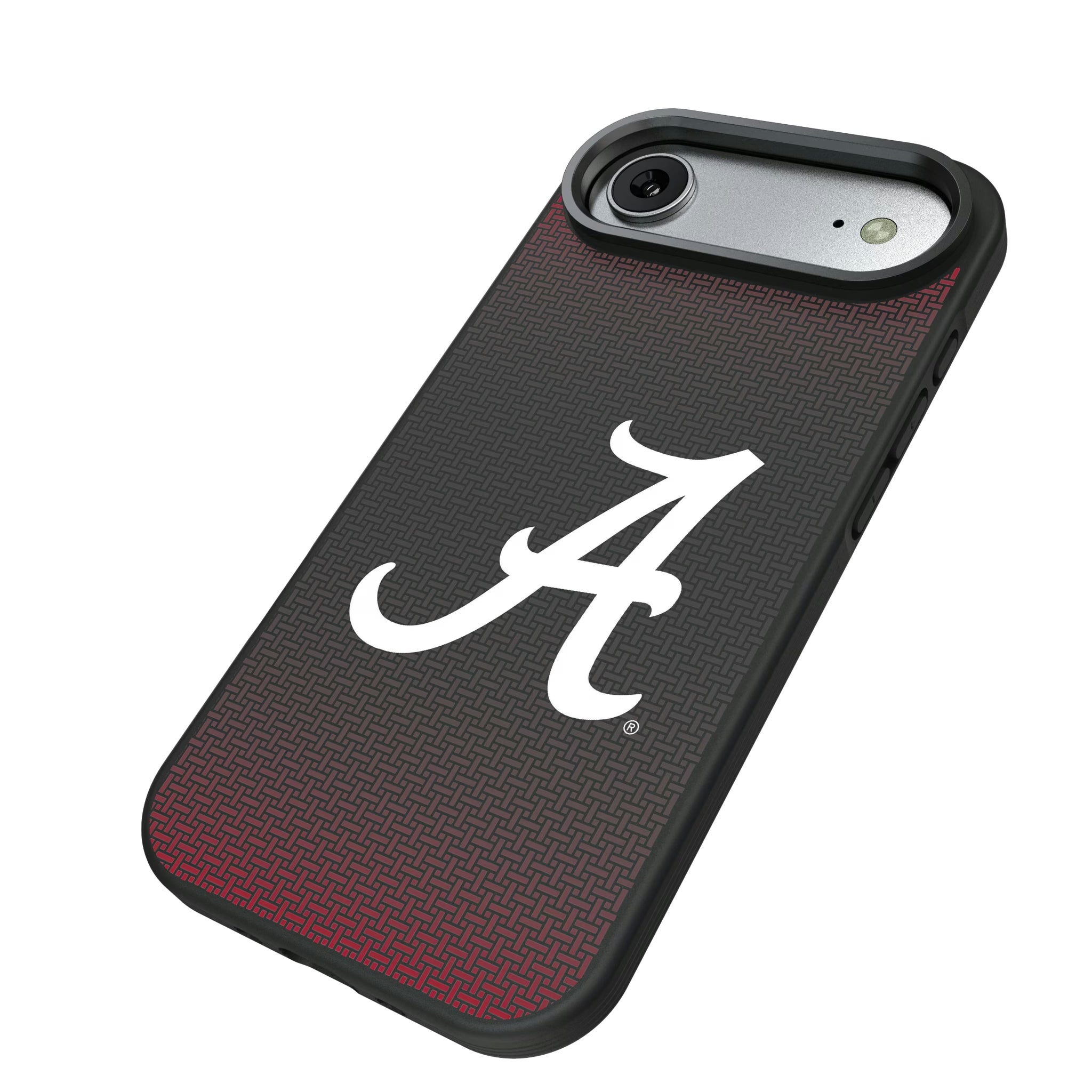 University of Alabama Crimson Tide Script A Linen iPhone Bump Phone Case for Apple iPhone - Isometric View#Device_iPhone Air