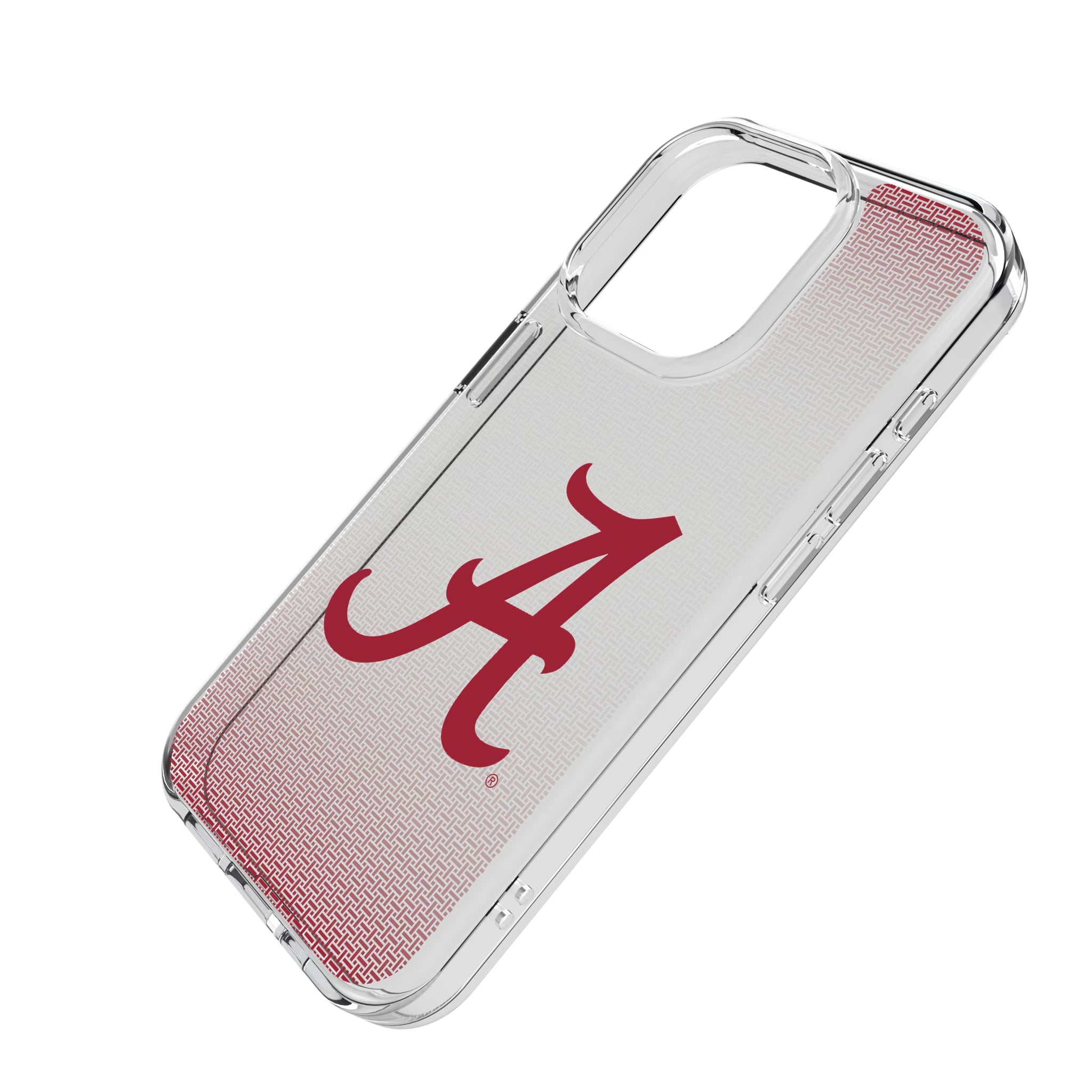 University of Alabama Crimson Tide Script A Linen iPhone Clear Phone Case for Apple iPhone - Isometric View