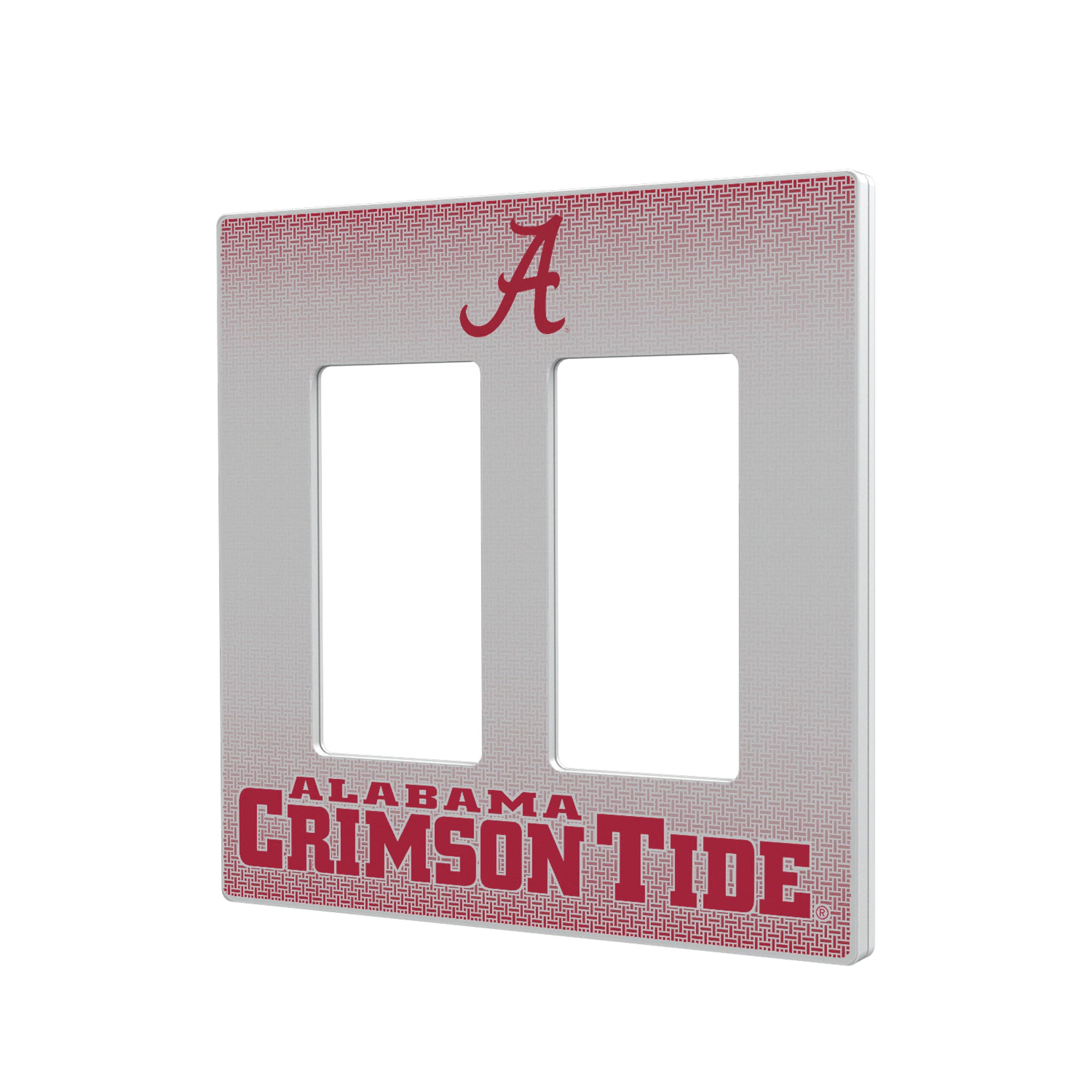 University of Alabama Crimson Tide Script A Linen Hidden-Screw Light Switch Plate#Style_Double Rocker