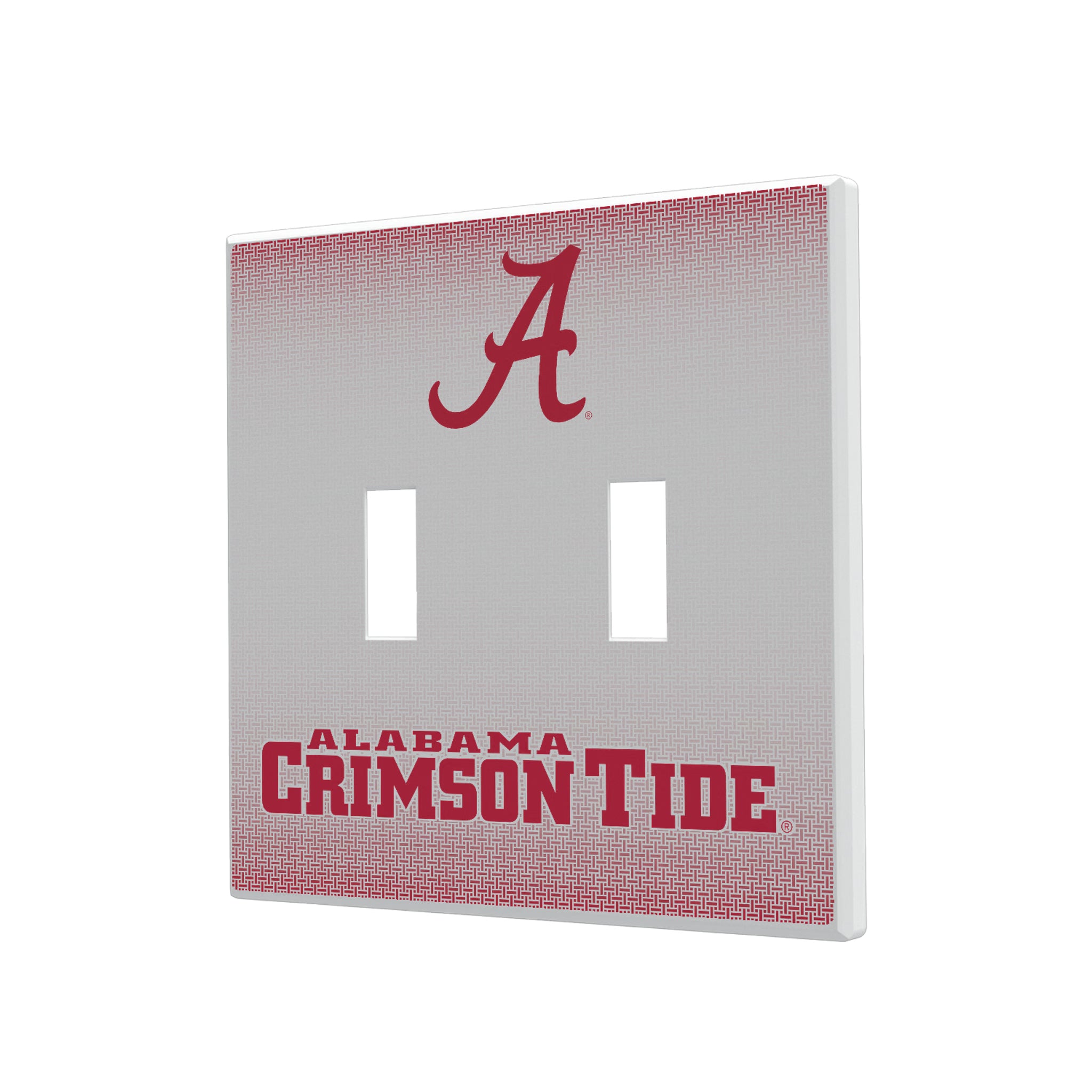 University of Alabama Crimson Tide Script A Linen Hidden-Screw Light Switch Plate#Style_Double Toggle