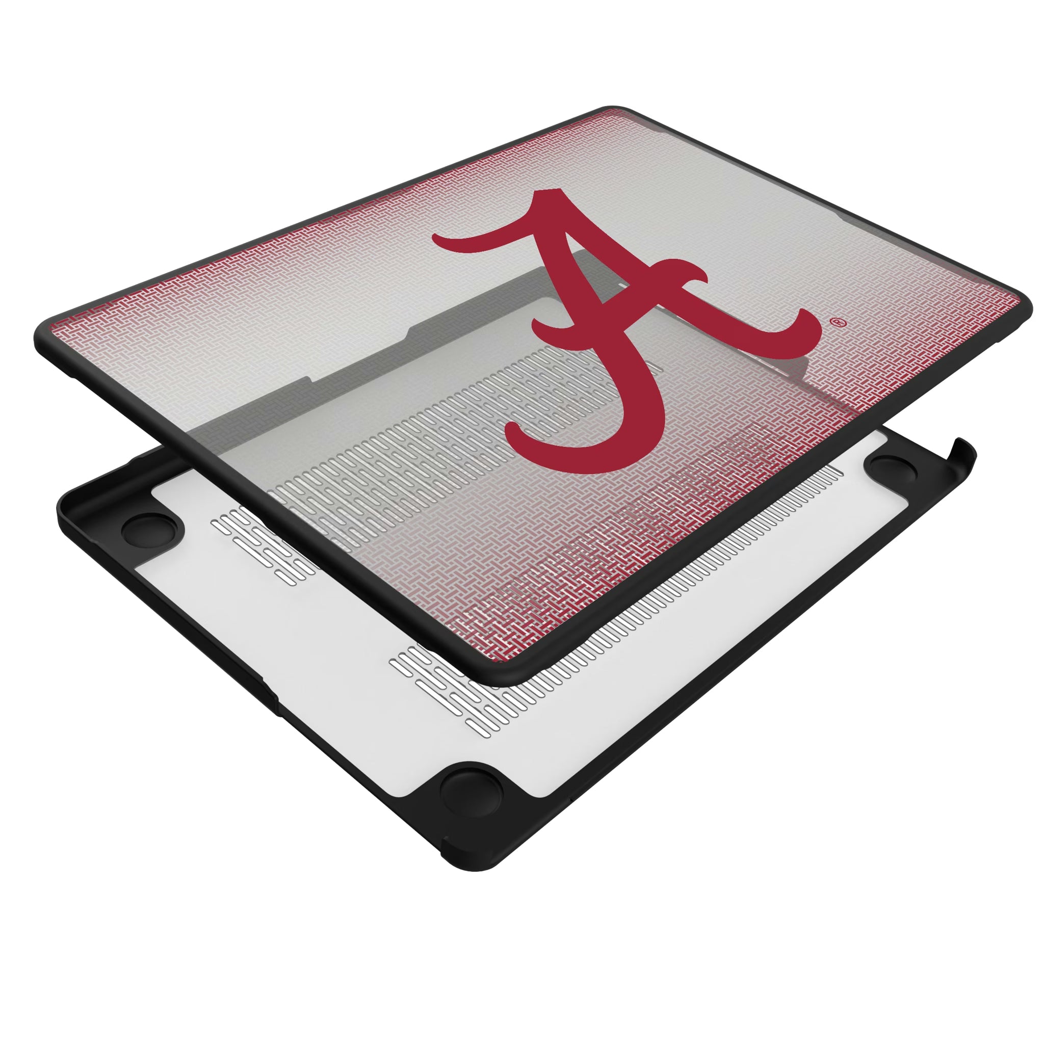 University of Alabama Crimson Tide Script A Linen MacBook Laptop Case for Apple MacBook - Isometric View#Device_MacBook Pro (14-inch, 2021) / MacBook Pro (14-inch, 2023) / MacBook Pro (14-inch, 2024)