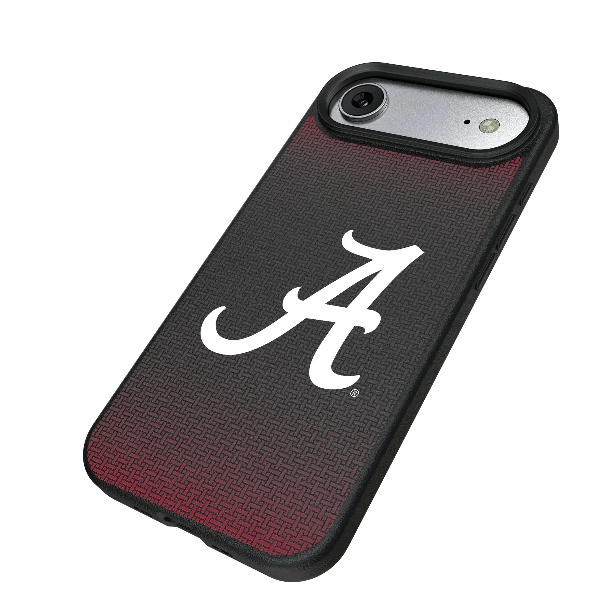 University of Alabama Crimson Tide Script A Linen iPhone MagSafe Compatible Phone Case for Apple iPhone - Isometric View#Device_iPhone Air