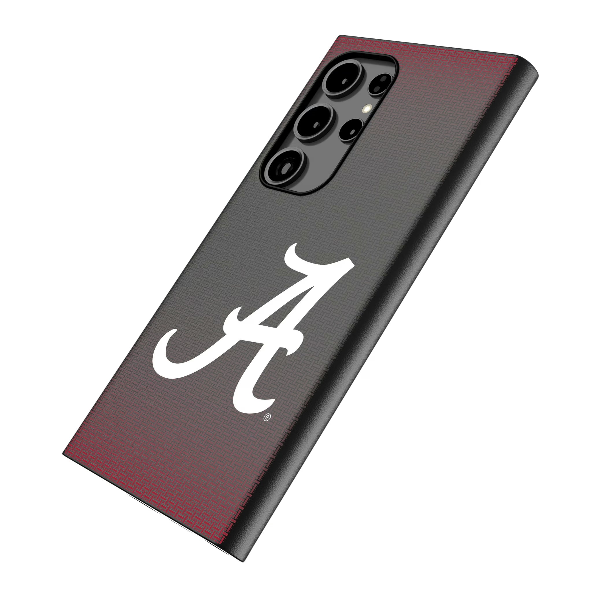 University of Alabama Crimson Tide Script A Linen Galaxy MagSafe Compatible Phone Case for Samsung Galaxy - Isometric View