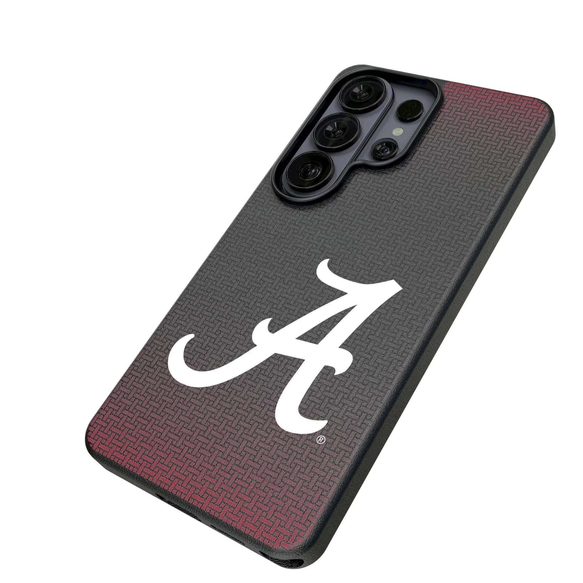 University of Alabama Crimson Tide Script A Linen Galaxy MagSafe Compatible Phone Case for Samsung Galaxy - Isometric View#Device_Galaxy S26 Ultra