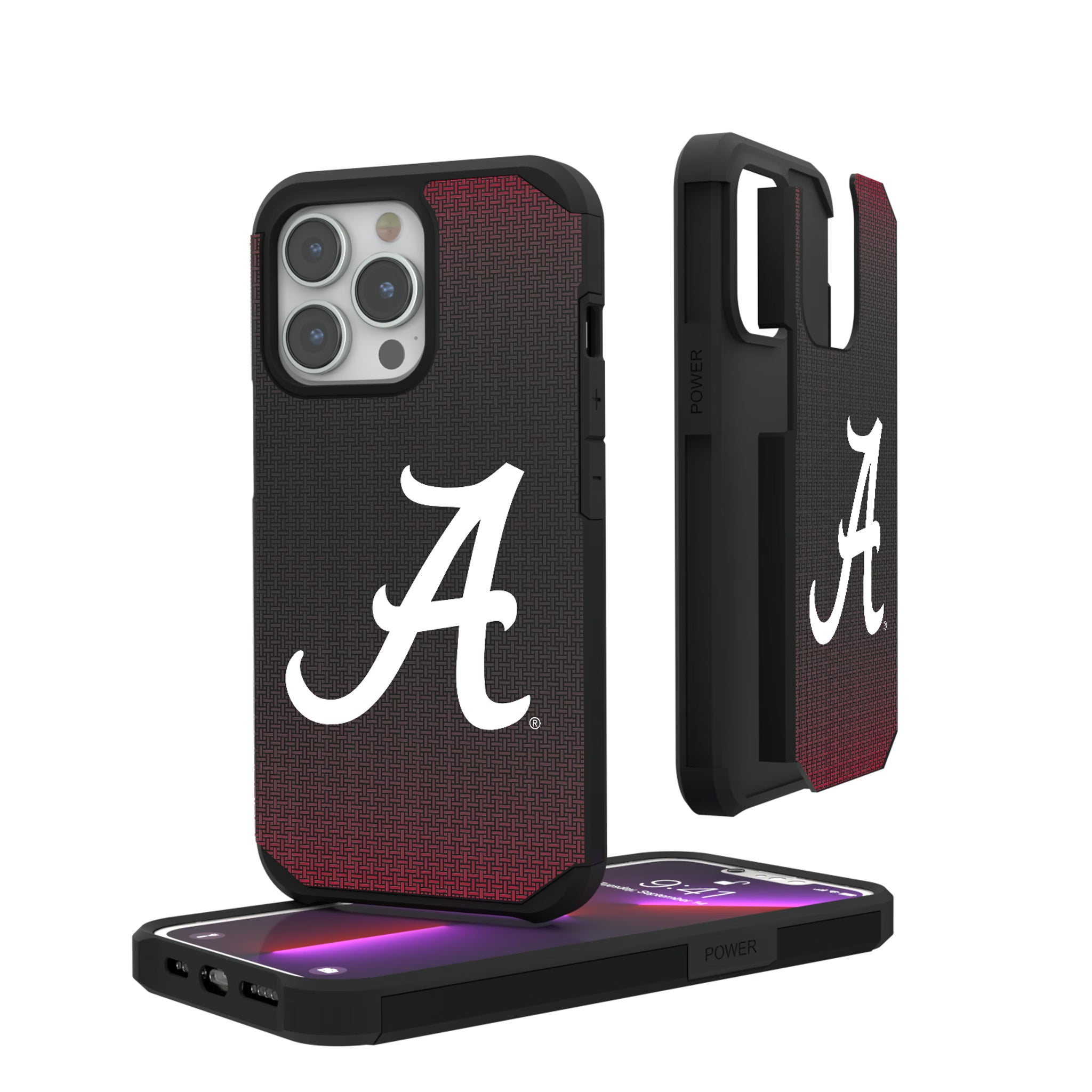 University of Alabama Crimson Tide Script A Linen iPhone Rugged Phone Case for Apple iPhone#Device_iPhone 13 Pro