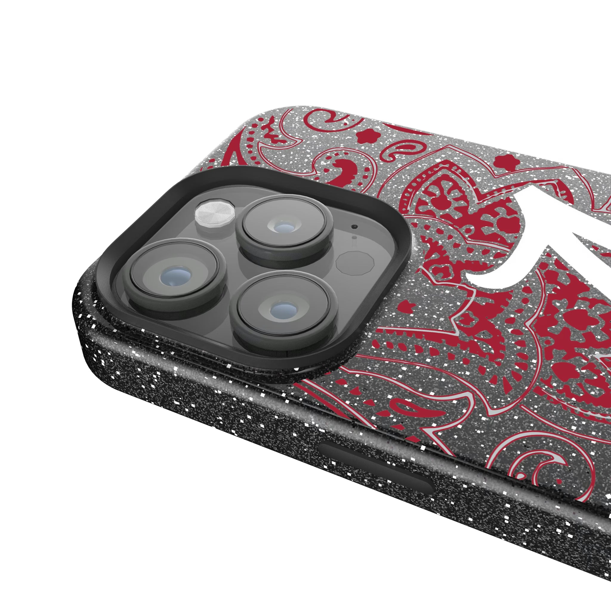 University of Alabama Crimson Tide Script A Paisley iPhone Bling Phone Case for Apple iPhone - Detail