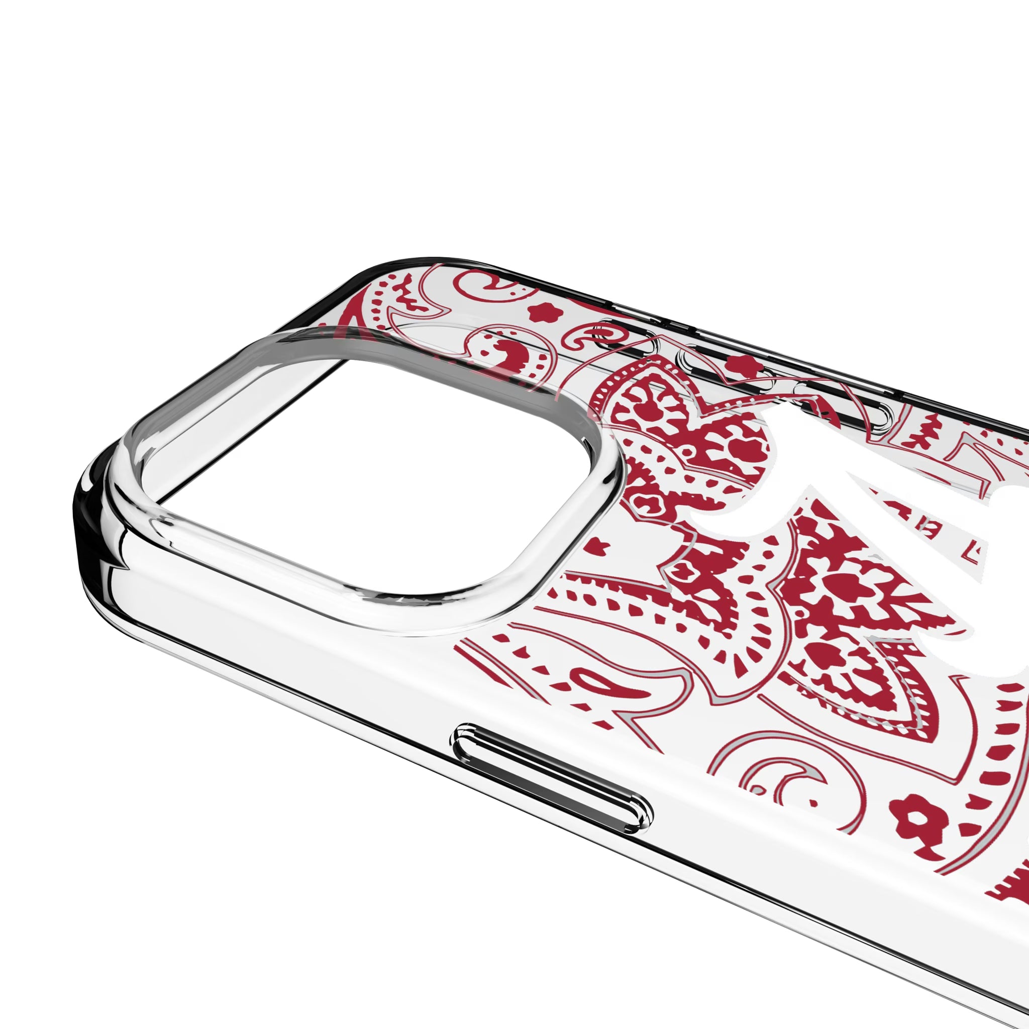 University of Alabama Crimson Tide Script A Paisley iPhone Clear Phone Case for Apple iPhone - Detail