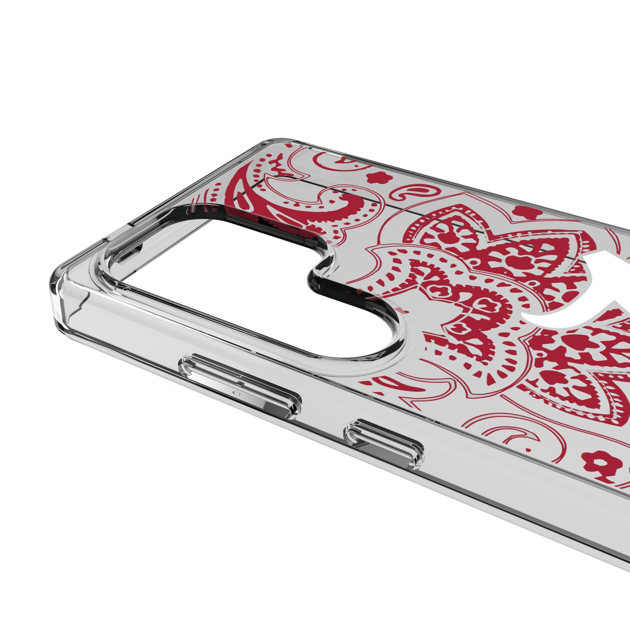 University of Alabama Crimson Tide Script A Paisley Galaxy Clear Phone Case for Samsung Galaxy - Detail