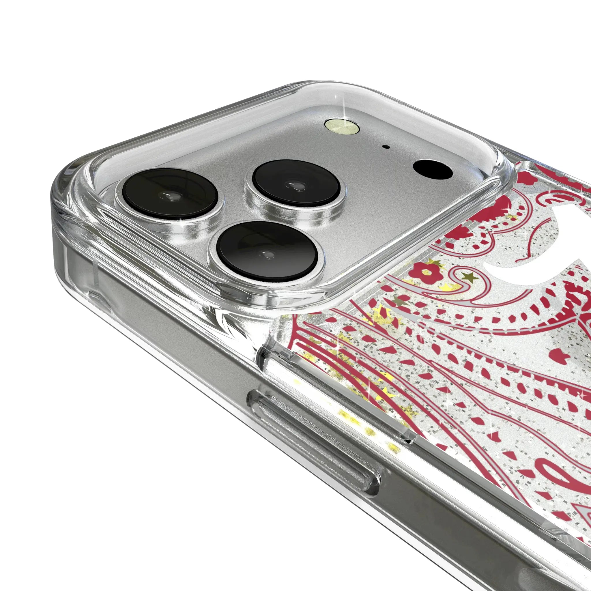 University of Alabama Crimson Tide Script A Paisley iPhone Glitter Phone Case for Apple iPhone - Detail