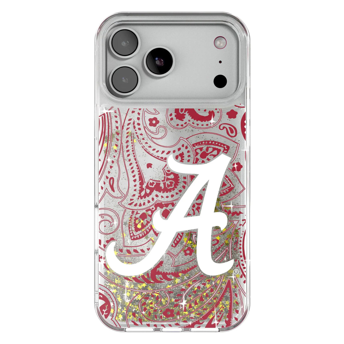 University of Alabama Crimson Tide Script A Paisley Glitter Phone Case for Apple iPhone