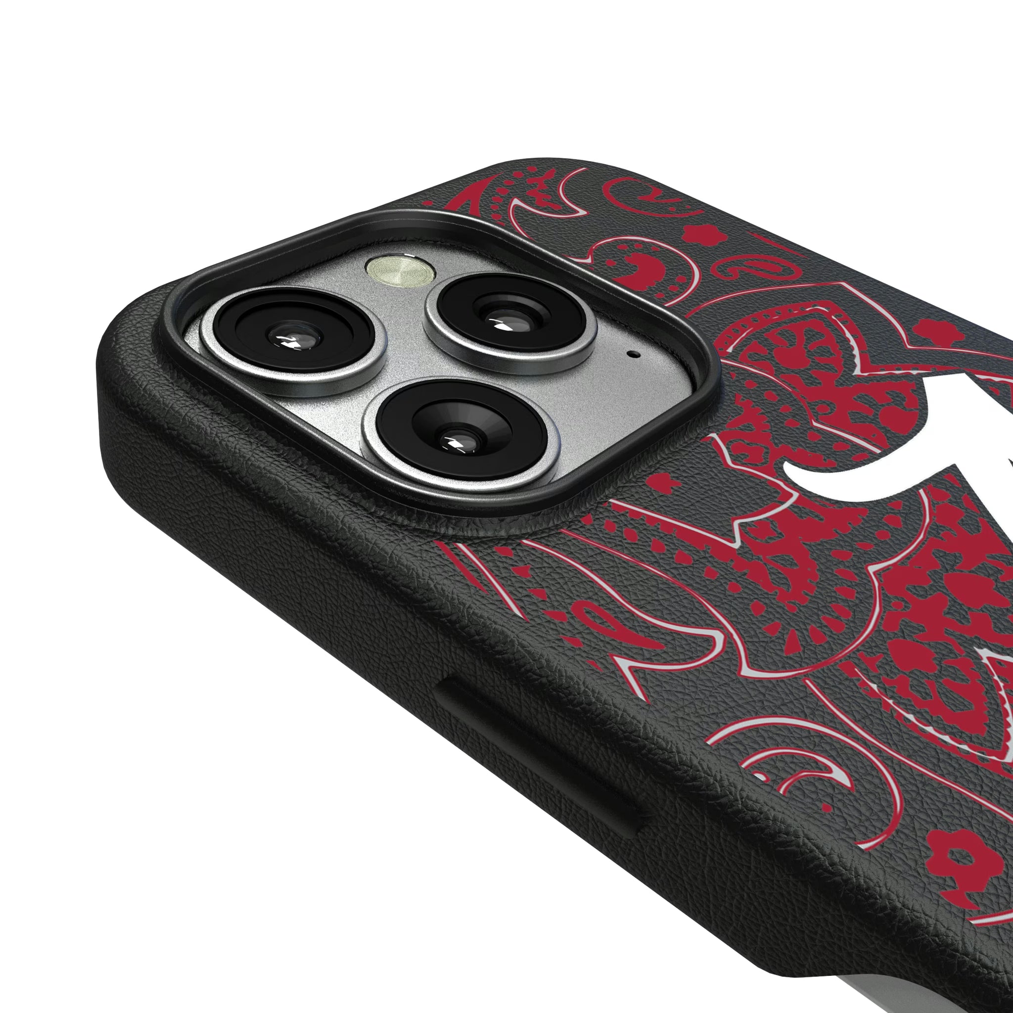 University of Alabama Crimson Tide Script A Paisley iPhone MagSafe Compatible Phone Case for Apple iPhone - Detail