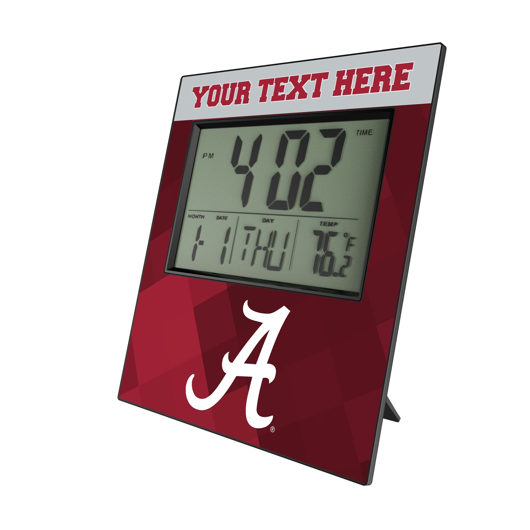 University of Alabama Crimson Tide Script A Personalized Color Block Wall Clock