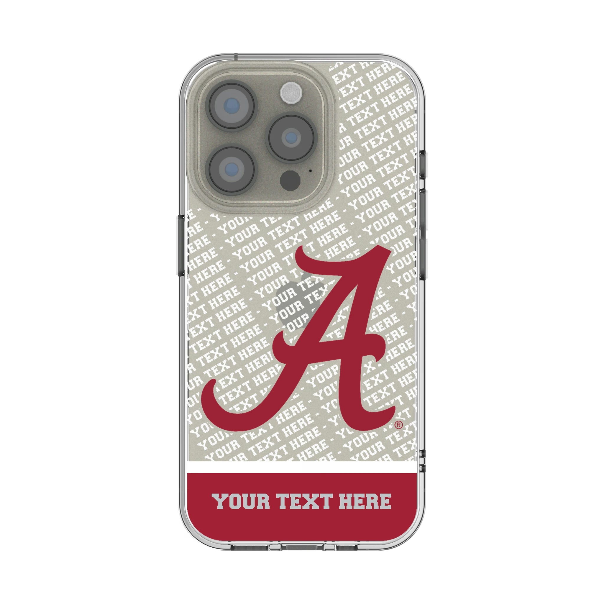 University of Alabama Crimson Tide Script A Personalized EndZone Plus iPhone Clear Phone Case for Apple iPhone