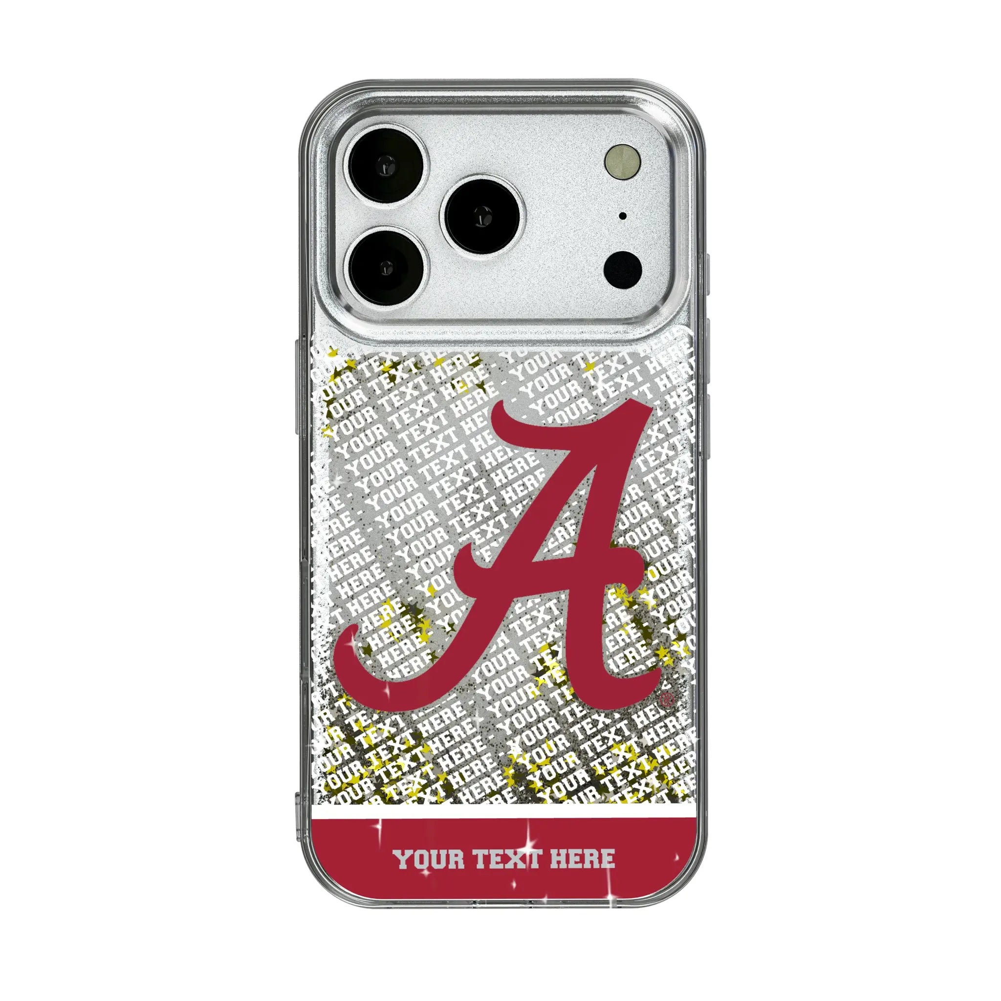 University of Alabama Crimson Tide Script A Personalized EndZone Plus iPhone Glitter Phone Case for Apple iPhone