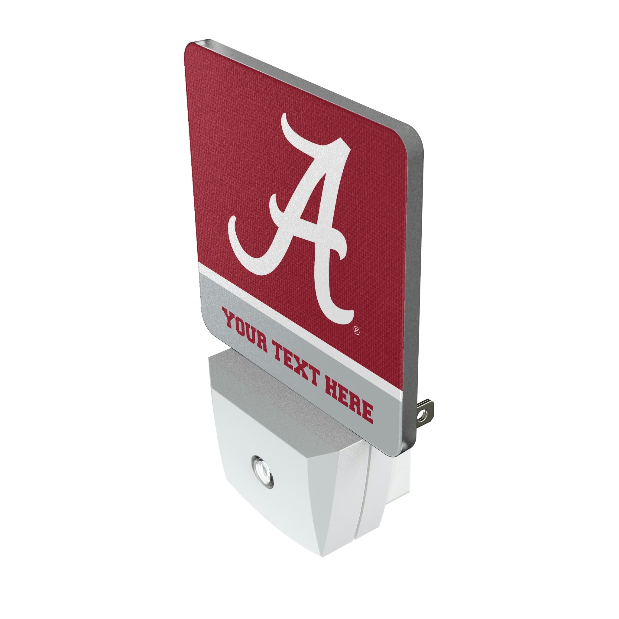 University of Alabama Crimson Tide Script A Personalized Endzone Solid Night Light 2-Pack - Isometric View