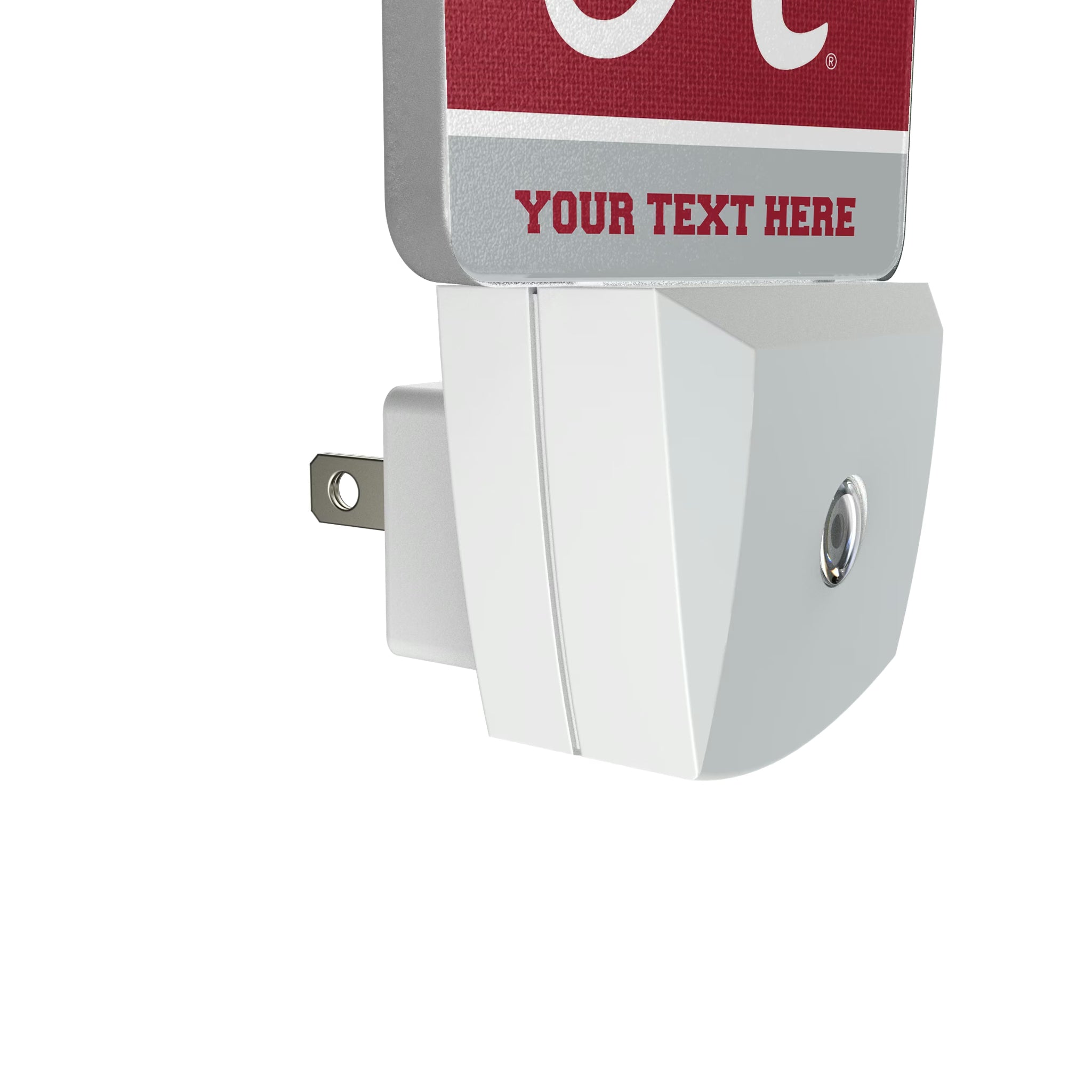 University of Alabama Crimson Tide Script A Personalized Endzone Solid Night Light 2-Pack - Detail