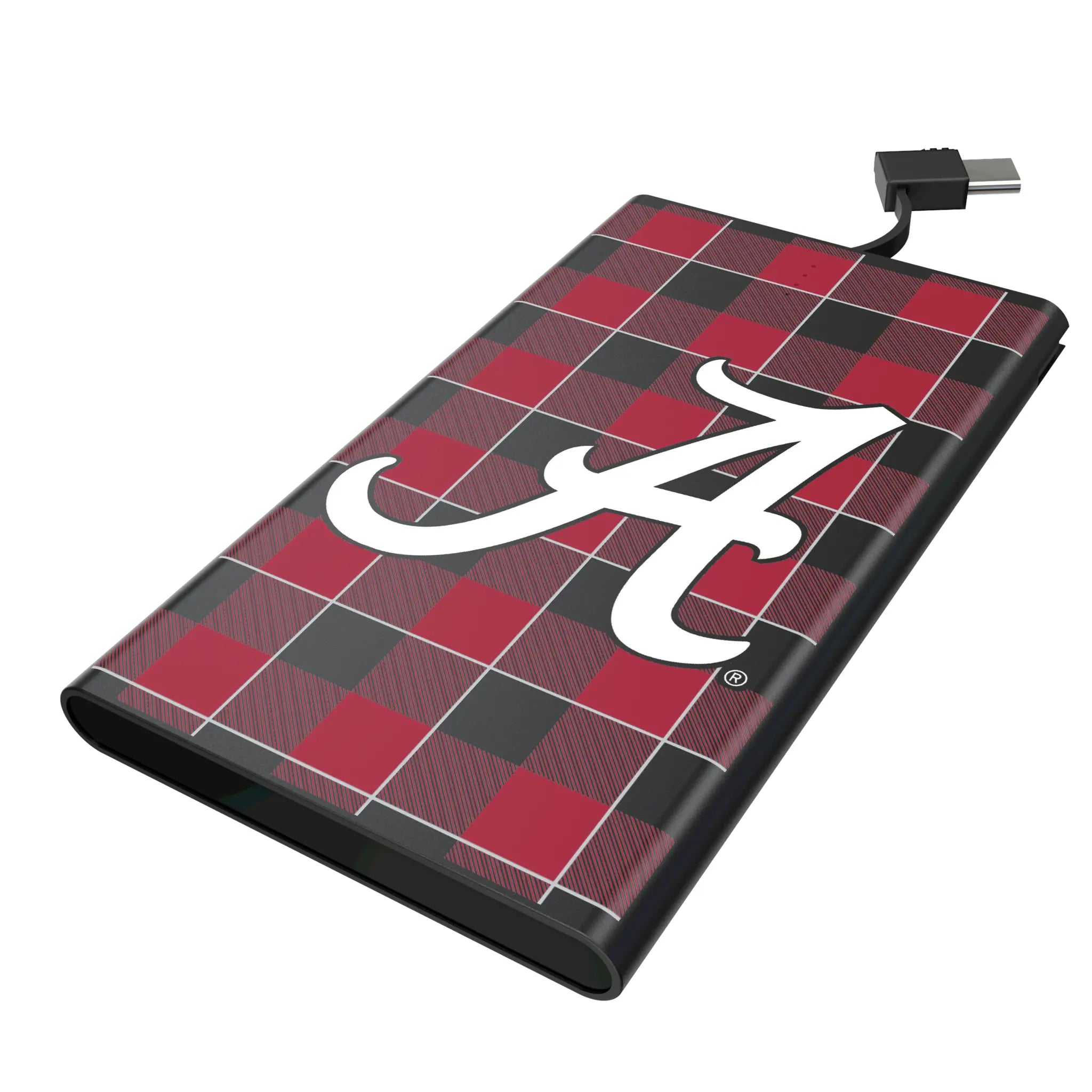University of Alabama Crimson Tide Script A Plaid 5000mAh Flat Power Bank