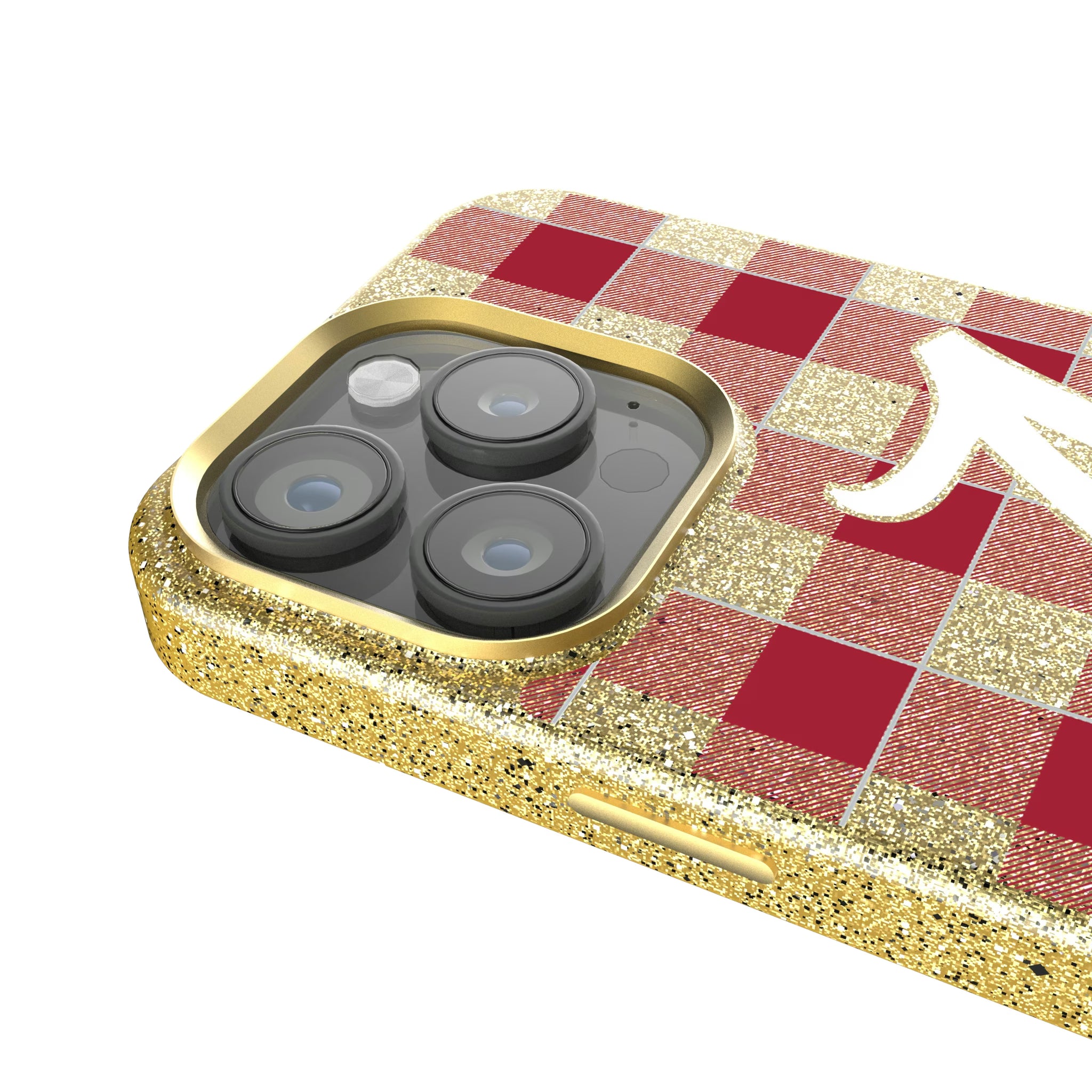 University of Alabama Crimson Tide Script A Plaid iPhone Bling Phone Case for Apple iPhone - Detail