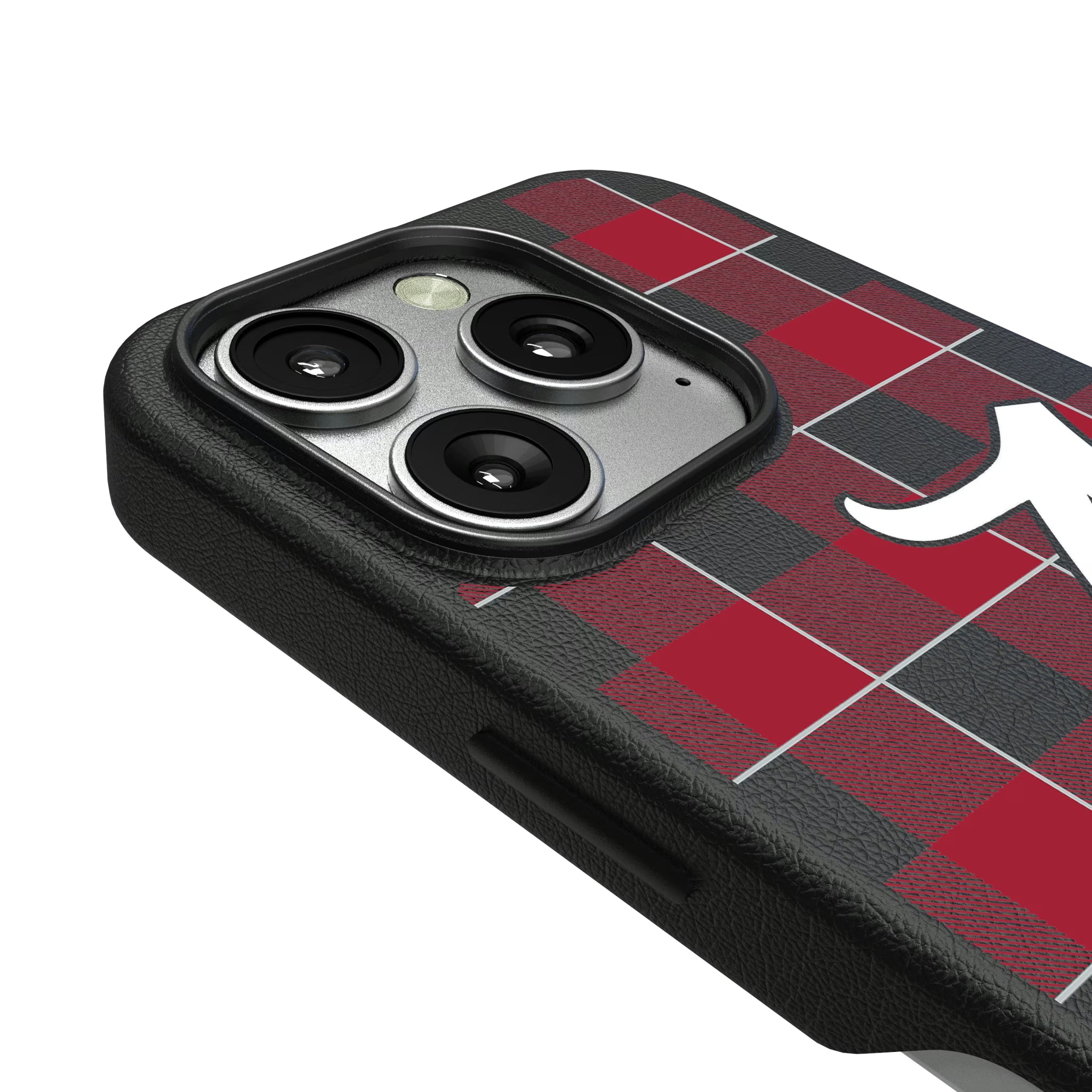 University of Alabama Crimson Tide Script A Plaid iPhone MagSafe Compatible Phone Case for Apple iPhone - Detail