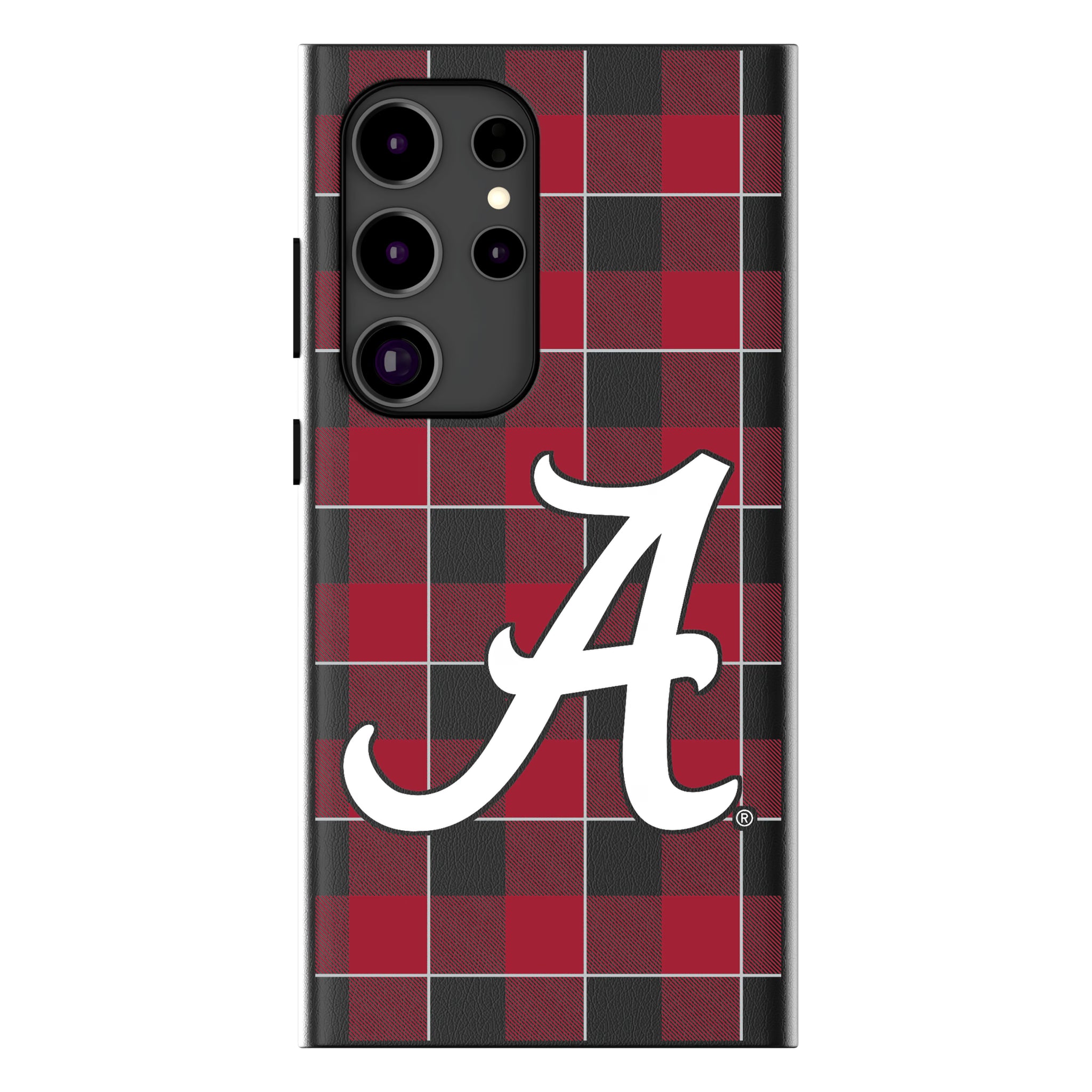 University of Alabama Crimson Tide Script A Plaid Galaxy MagSafe Compatible Phone Case for Samsung Galaxy