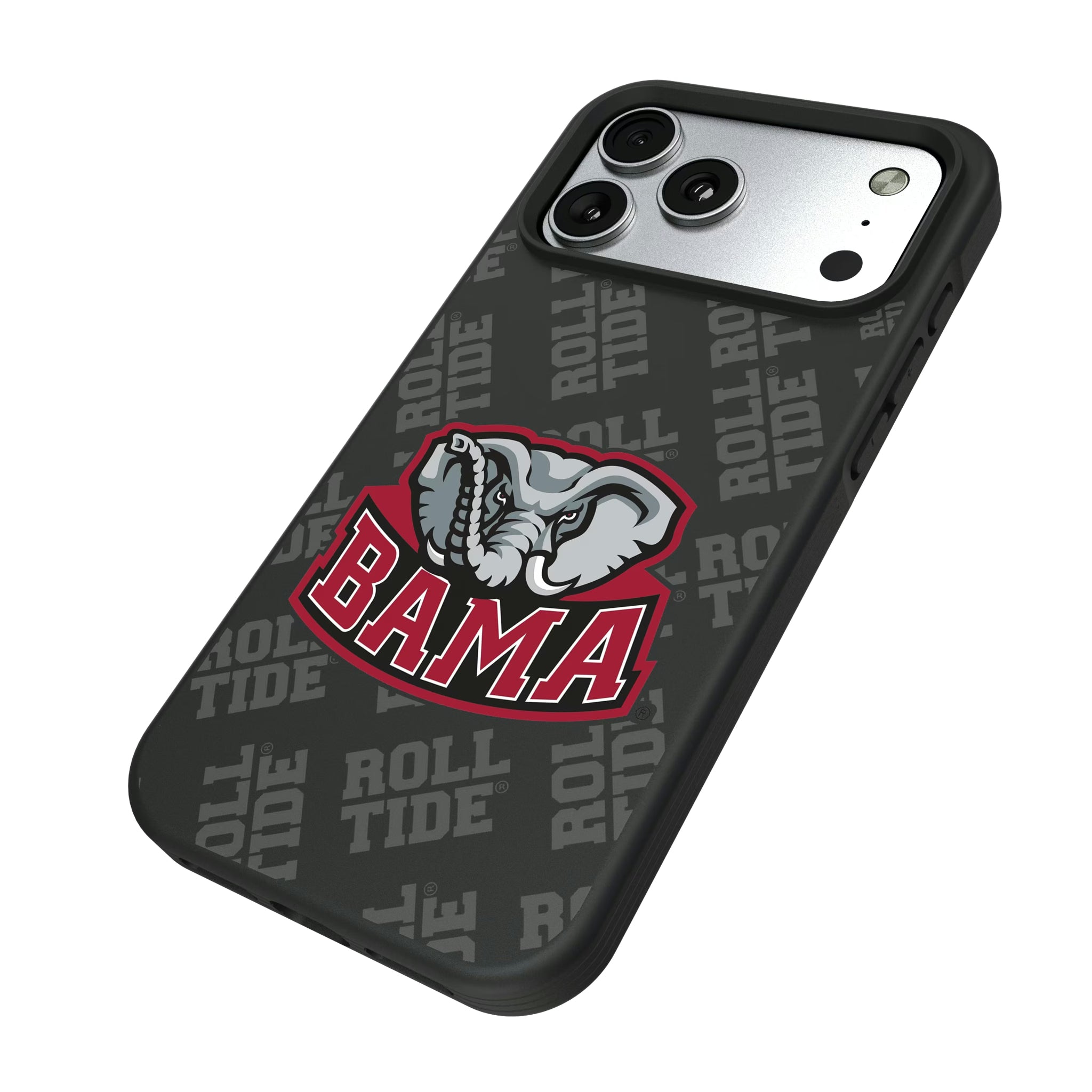 University of Alabama Crimson Tide Script A Quadtile iPhone Bump Phone Case for Apple iPhone - Isometric View#Device_iPhone 17 Pro Max