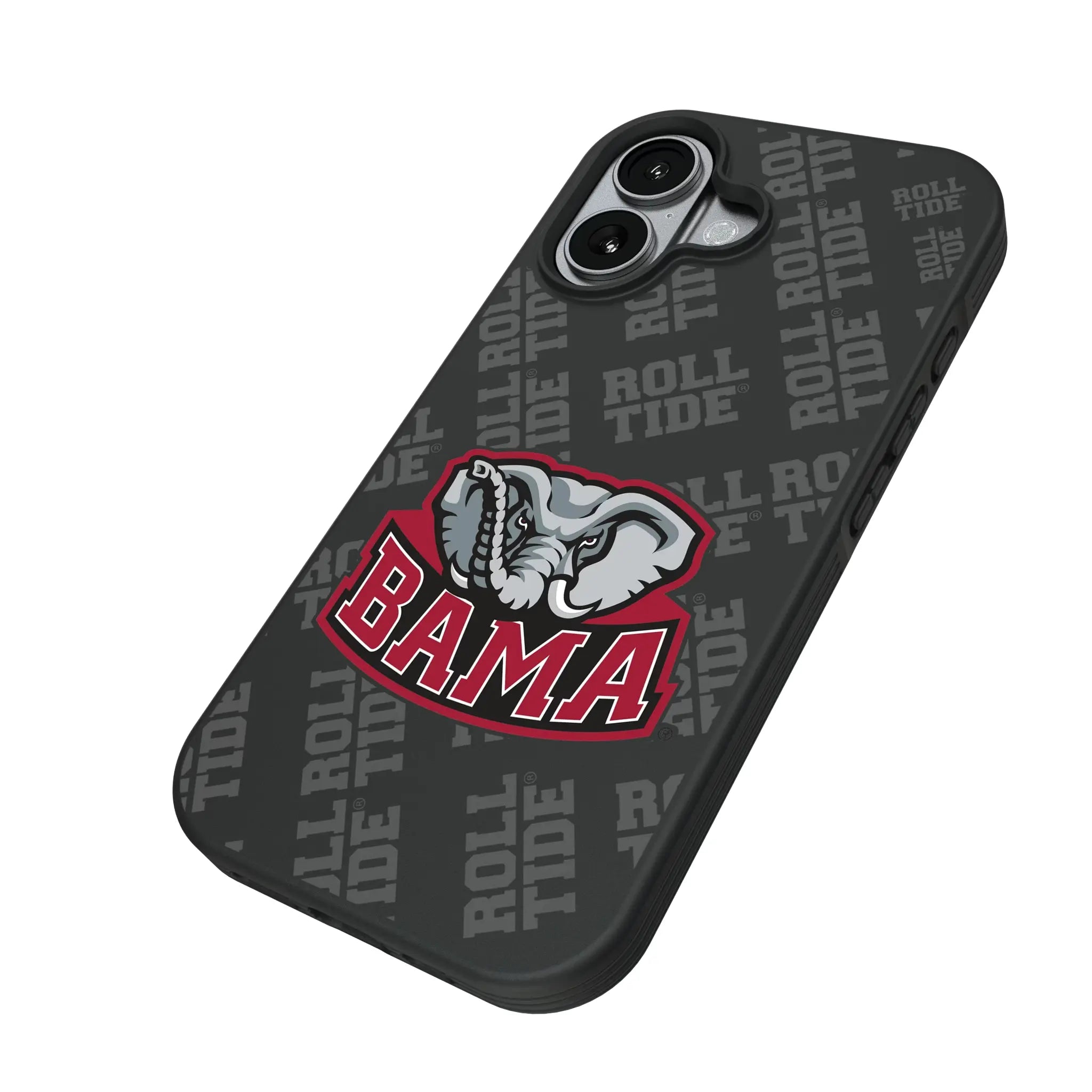 University of Alabama Crimson Tide Script A Quadtile iPhone Bump Phone Case for Apple iPhone - Isometric View#Device_iPhone 17