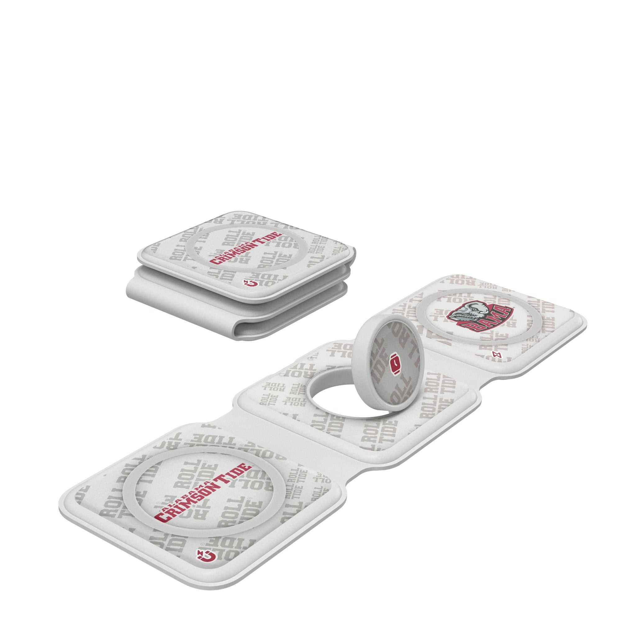 University of Alabama Crimson Tide Script A Quadtile Foldable 3 in 1 Charger