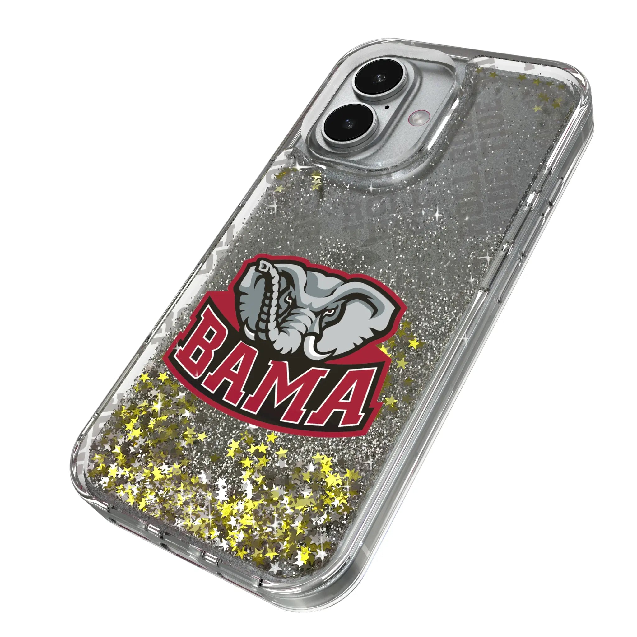 University of Alabama Crimson Tide Script A Quadtile iPhone Glitter Phone Case for Apple iPhone - Isometric View