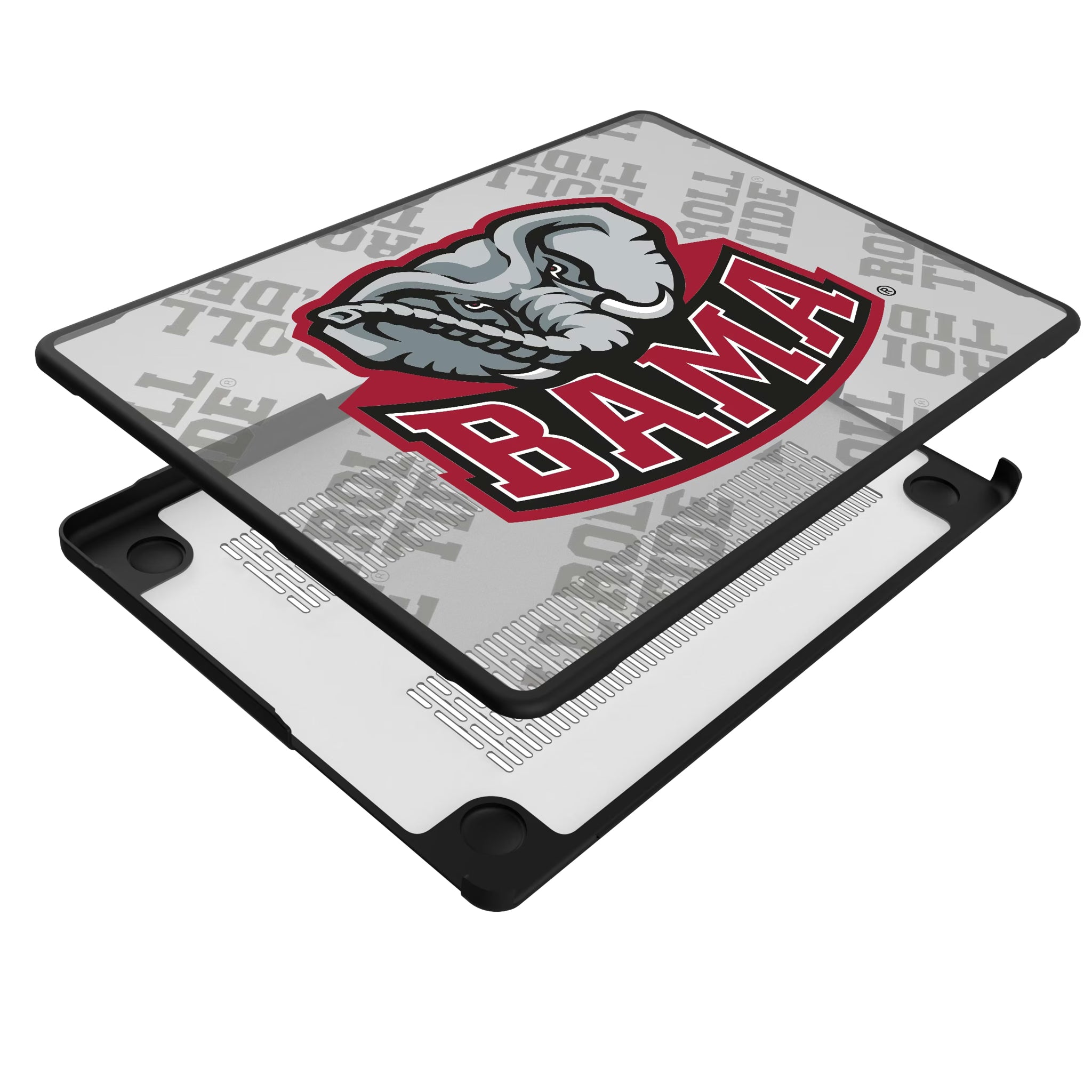 University of Alabama Crimson Tide Script A Quadtile MacBook Laptop Case for Apple MacBook - Isometric View#Device_MacBook Pro (14-inch, 2021) / MacBook Pro (14-inch, 2023) / MacBook Pro (14-inch, 2024)
