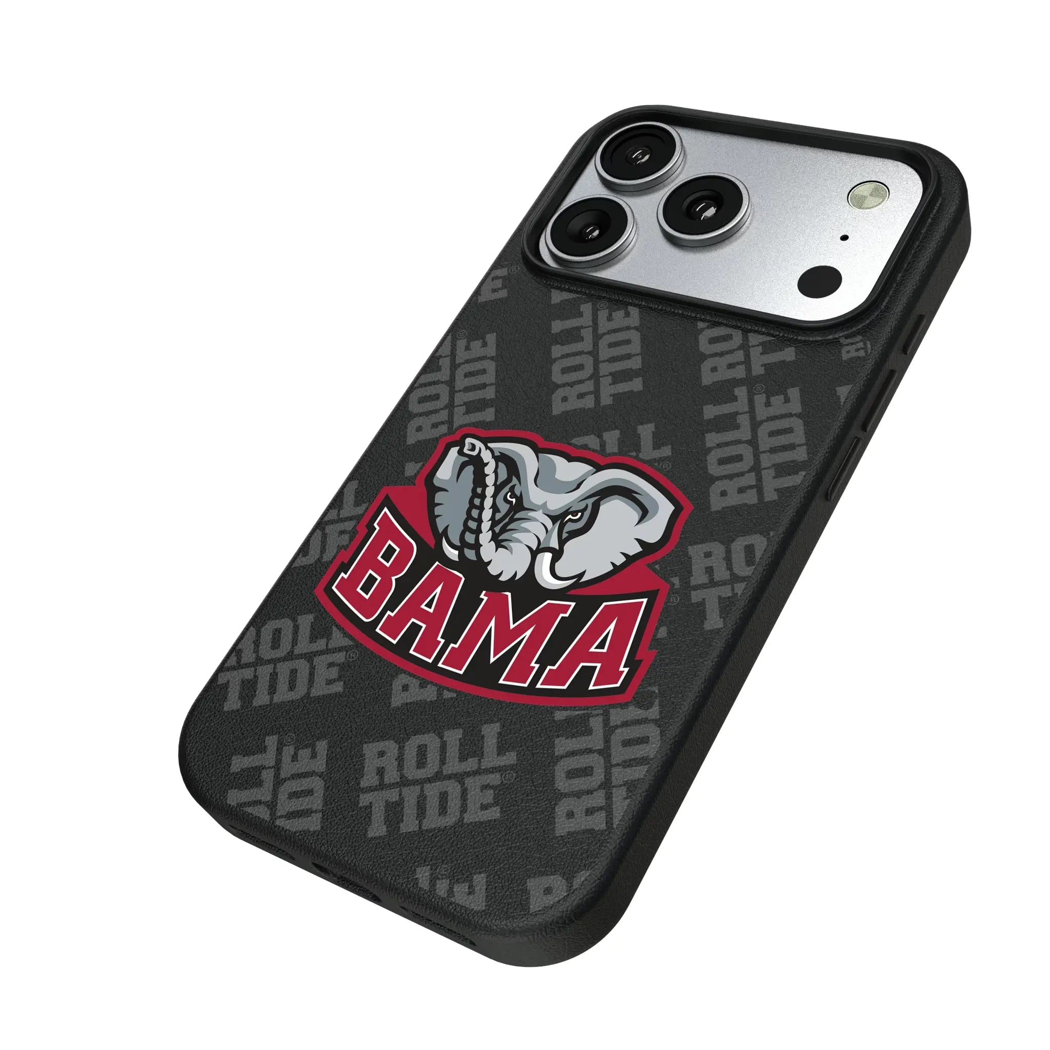 University of Alabama Crimson Tide Script A Quadtile iPhone MagSafe Compatible Phone Case for Apple iPhone - Isometric View#Device_iPhone 17 Pro