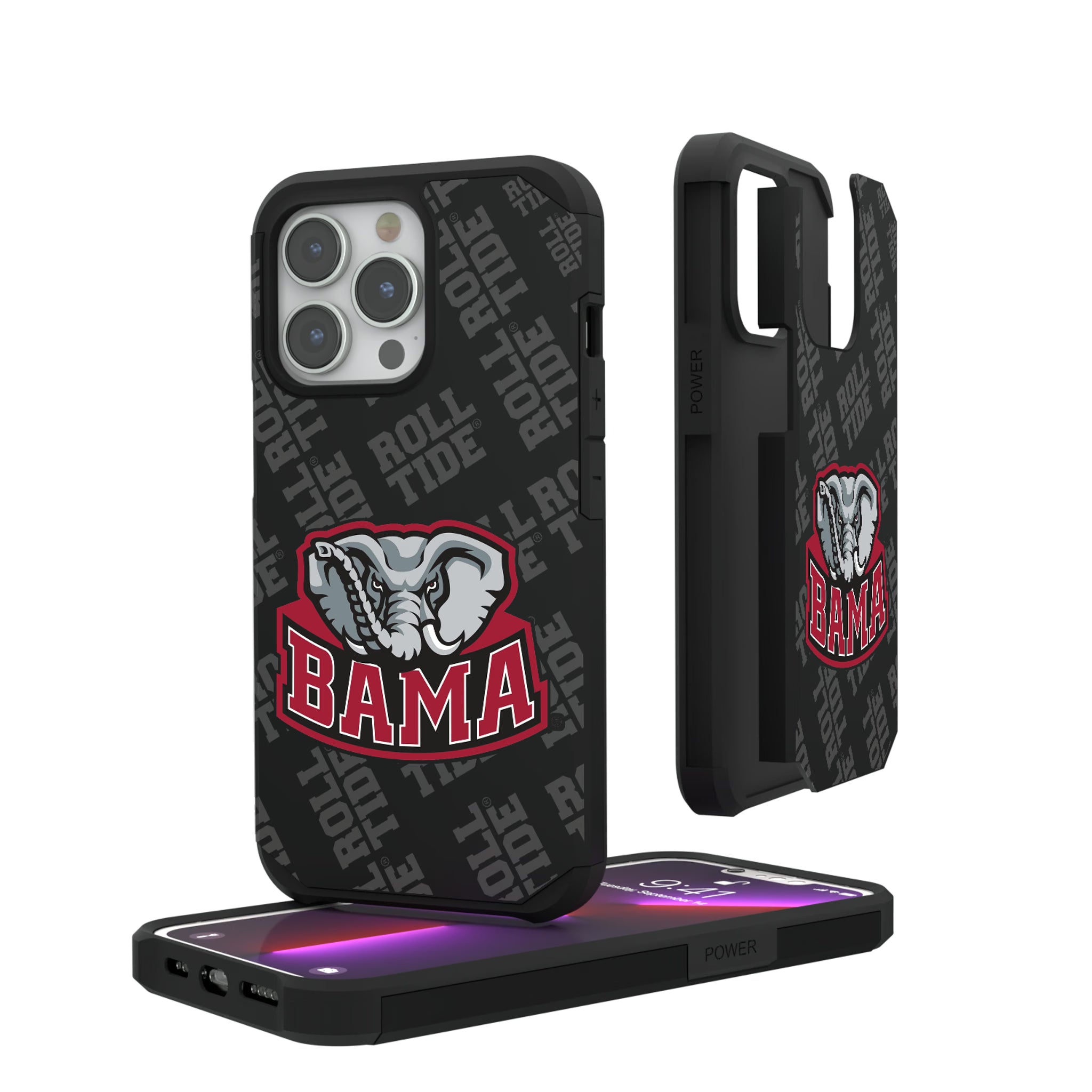 University of Alabama Crimson Tide Script A Quadtile iPhone Rugged Phone Case for Apple iPhone#Device_iPhone 13 Pro