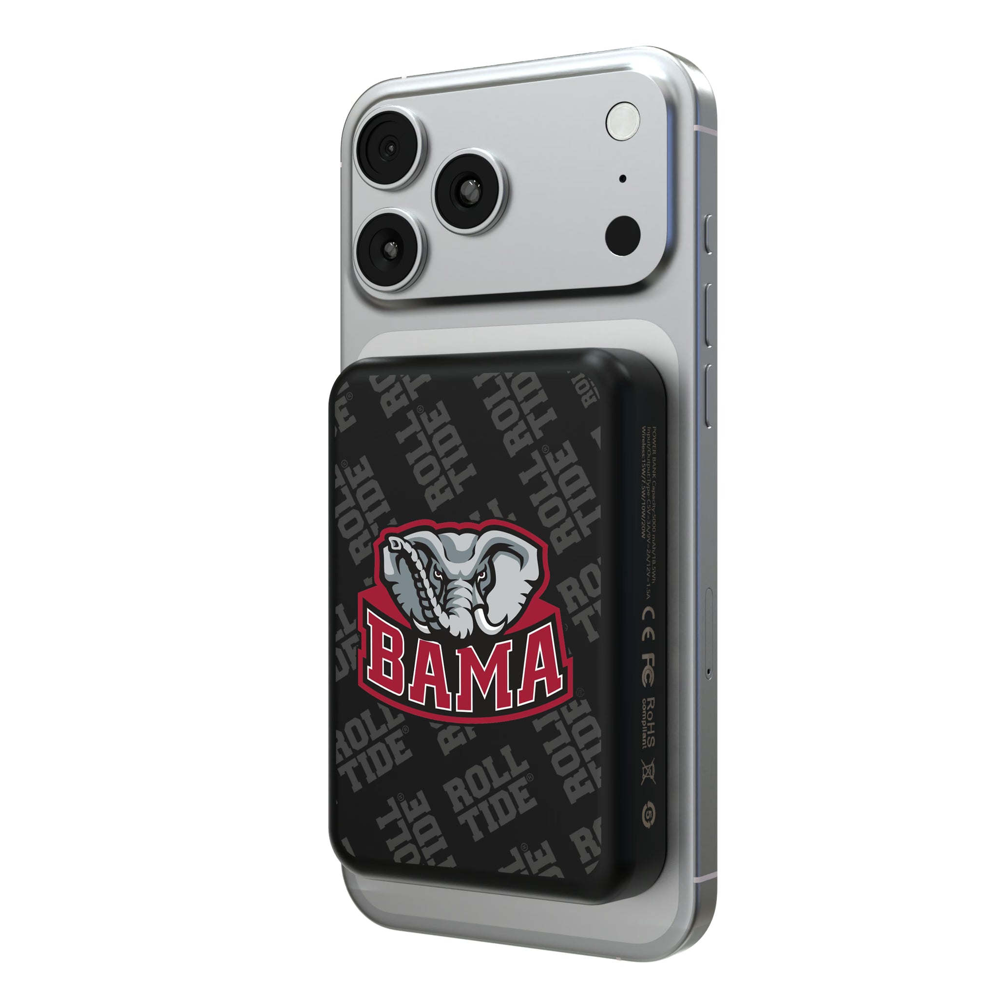 University of Alabama Crimson Tide Script A Quadtile Wireless Mag Power Bank