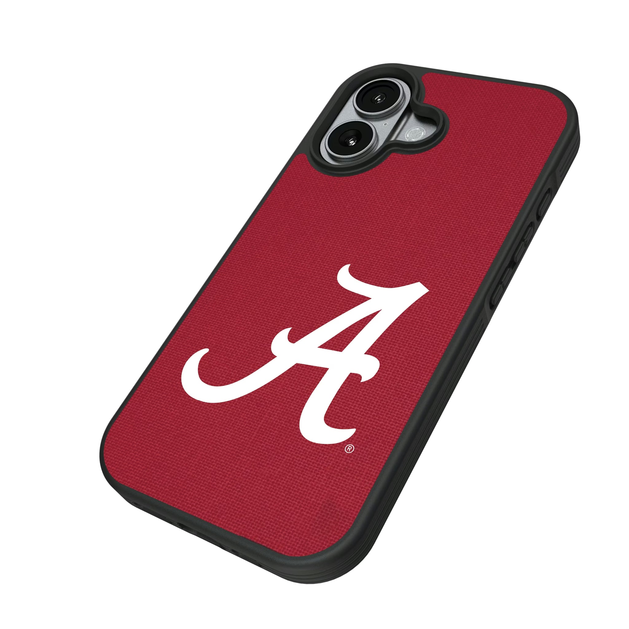 University of Alabama Crimson Tide Script A Solid iPhone Bump Phone Case for Apple iPhone - Isometric View#Device_iPhone 17