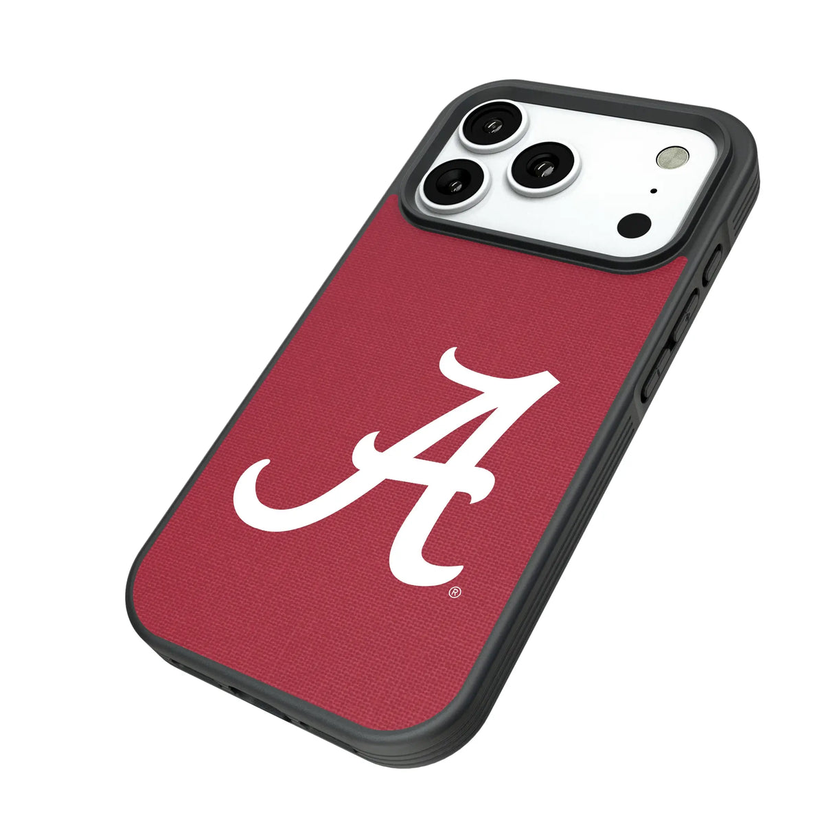 University of Alabama Crimson Tide Script A Solid iPhone Bump Phone Case for Apple iPhone - Isometric View#Device_iPhone 18 Pro