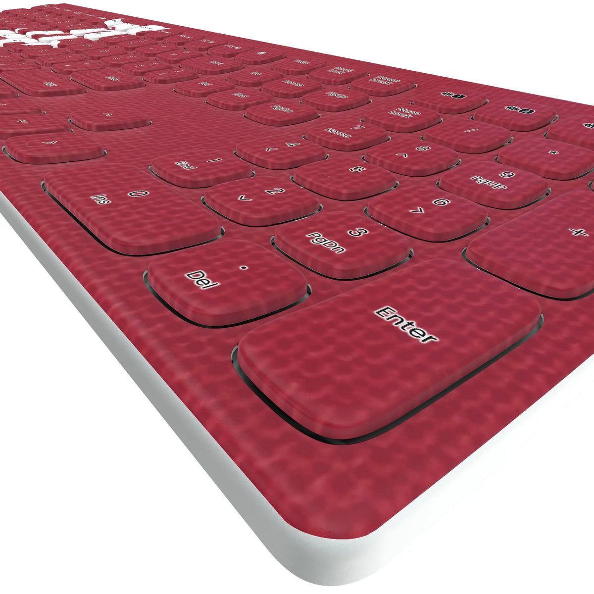 University of Alabama Crimson Tide Script A Solid KKB605 Curved Wireless Keyboard - Detail